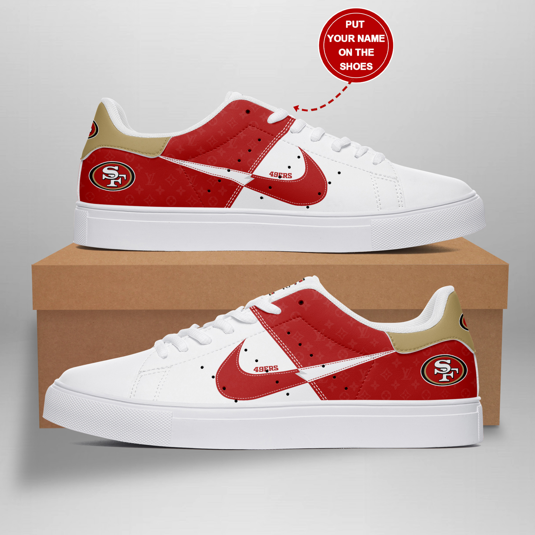 JWFancy San Francisco 49ers Skate Stan Shoes Sneakes For Men And Women
