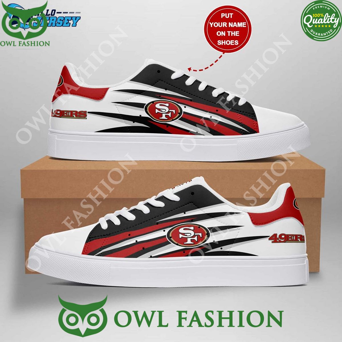 JWFancy San Francisco 49ers Skate Stan Shoes Sneakes For Men And Women