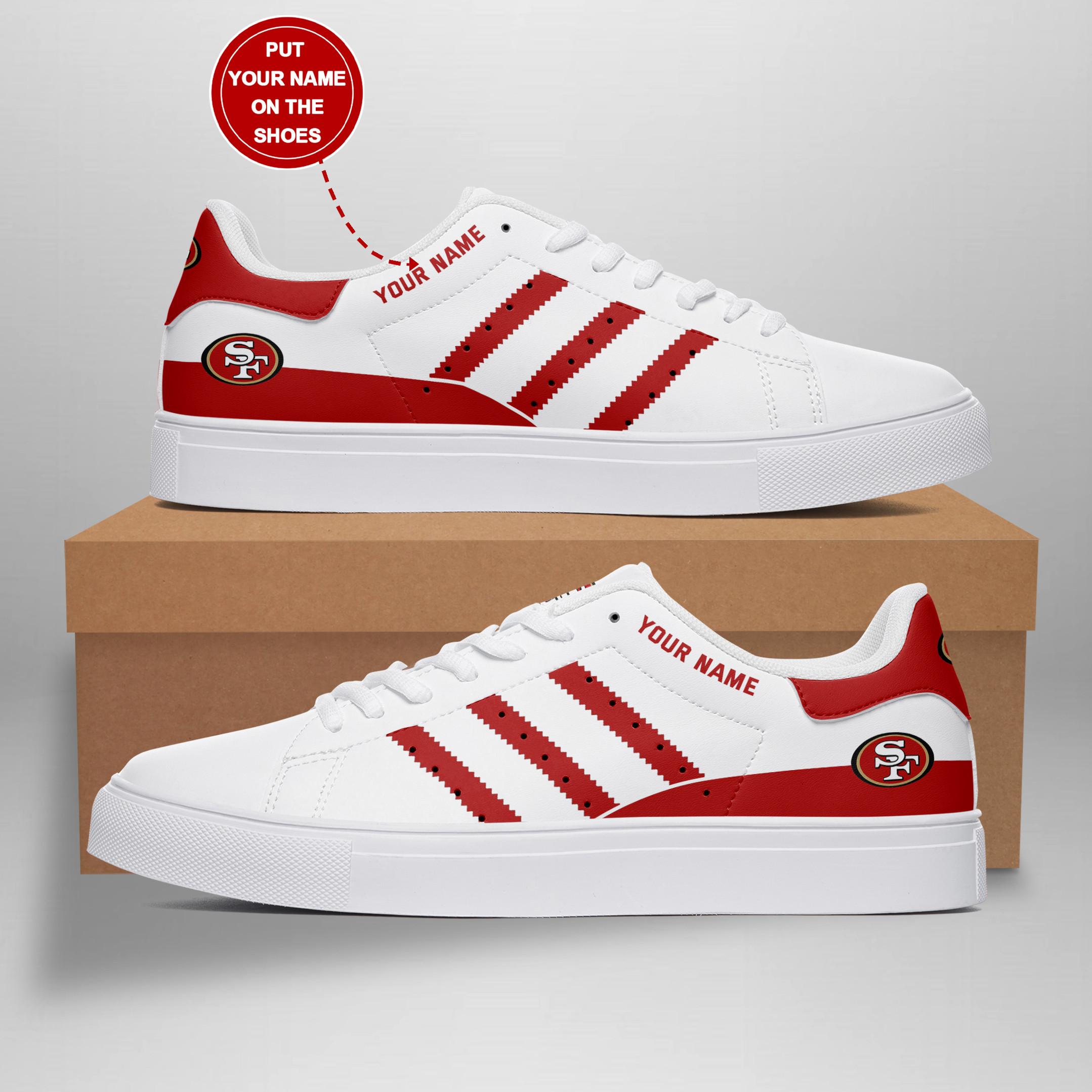 JWFancy San Francisco 49ers Skate Stan Shoes Sneakes For Men And Women