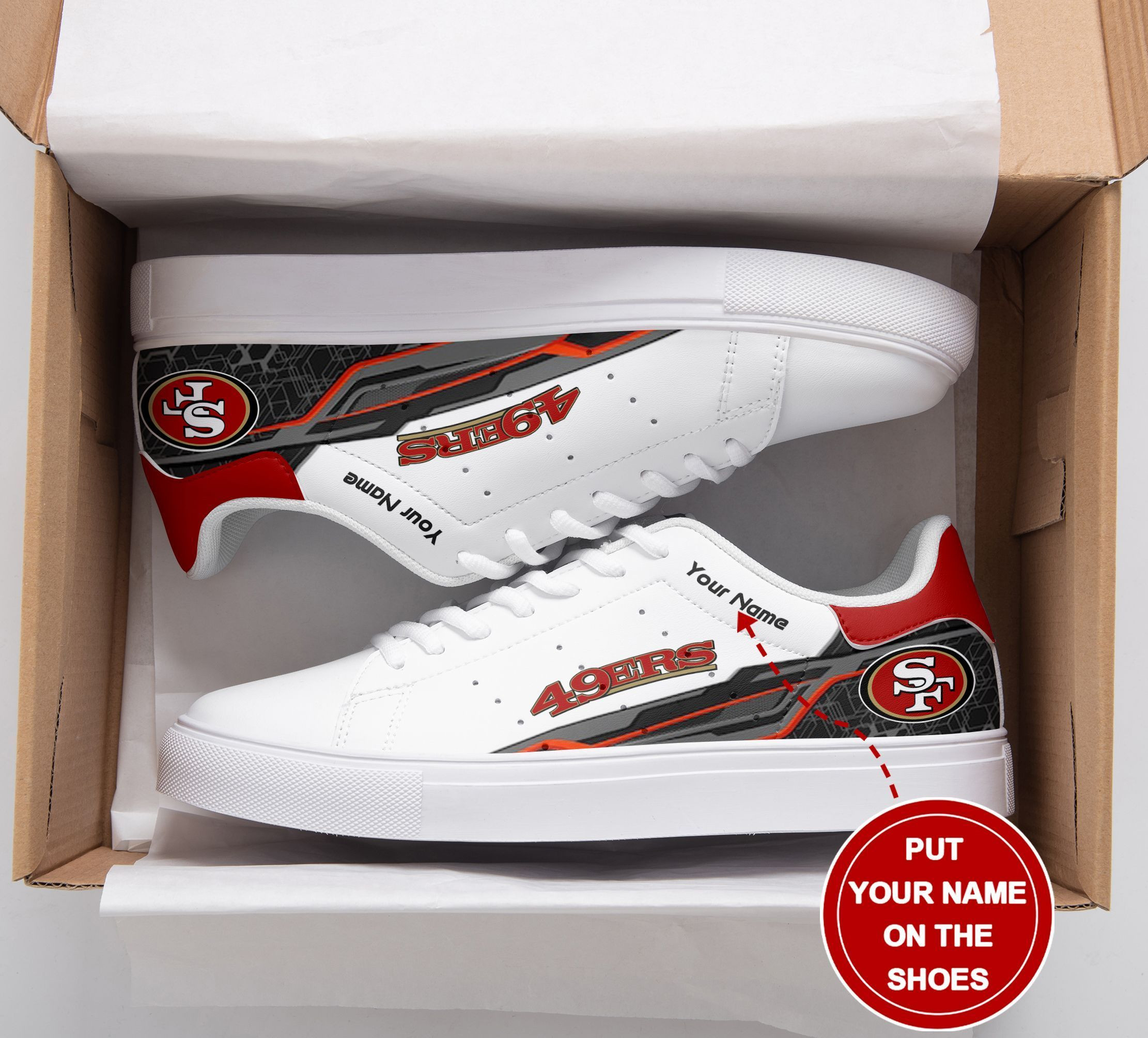 JWFancy San Francisco 49ers Skate Stan Shoes Sneakes For Men And Women
