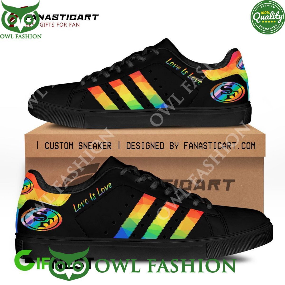 JWFancy San Francisco 49ers Skate Stan Shoes Sneakes For Men And Women