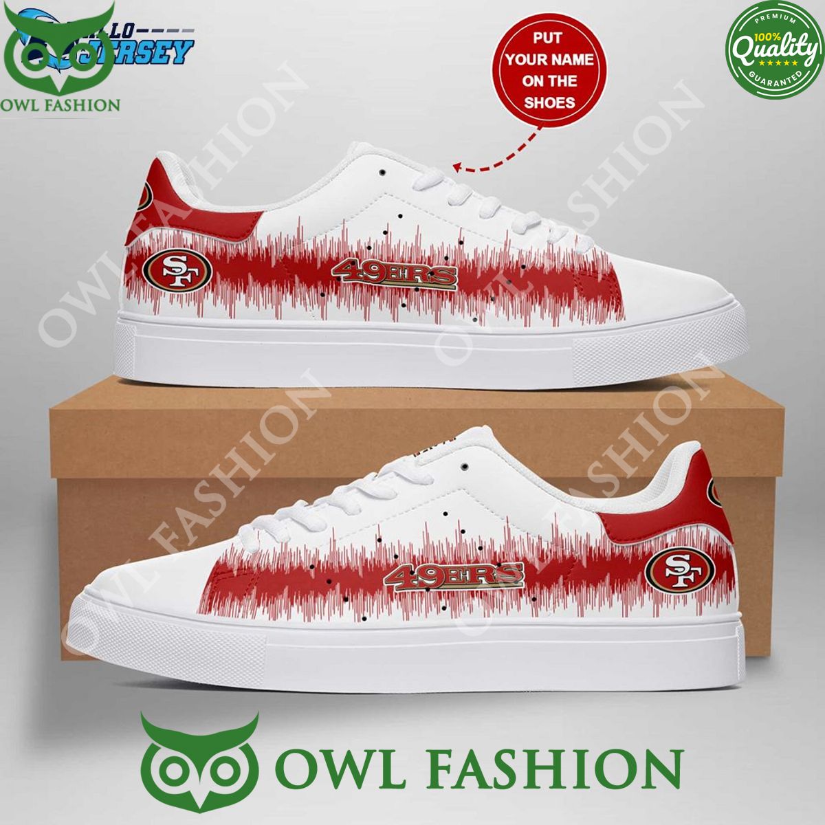 JWFancy San Francisco 49ers Skate Stan Shoes Sneakes For Men And Women