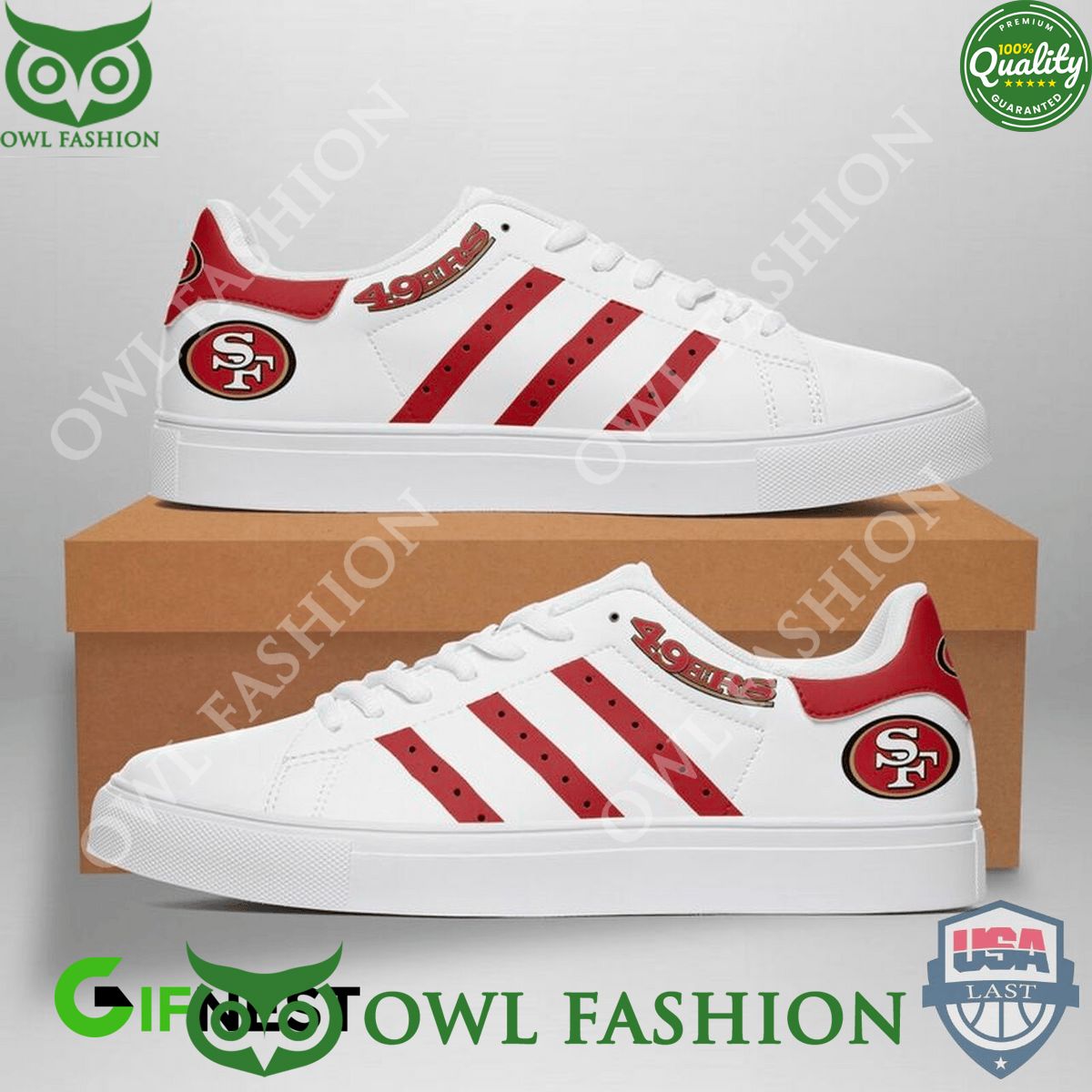 JWFancy San Francisco 49ers Skate Stan Shoes Sneakes For Men And Women