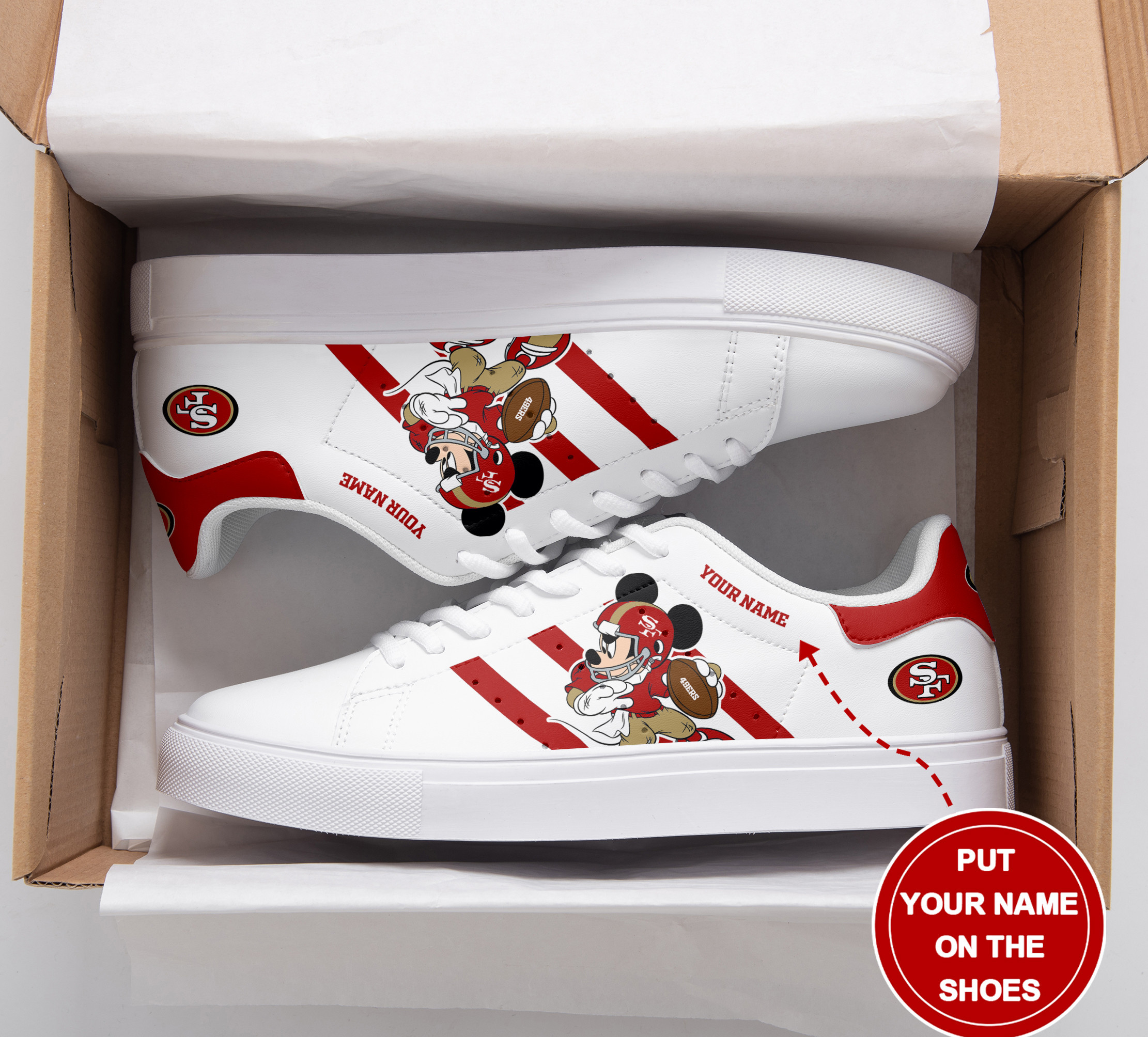 JWFancy San Francisco 49ers Skate Stan Shoes Sneakes For Men And Women