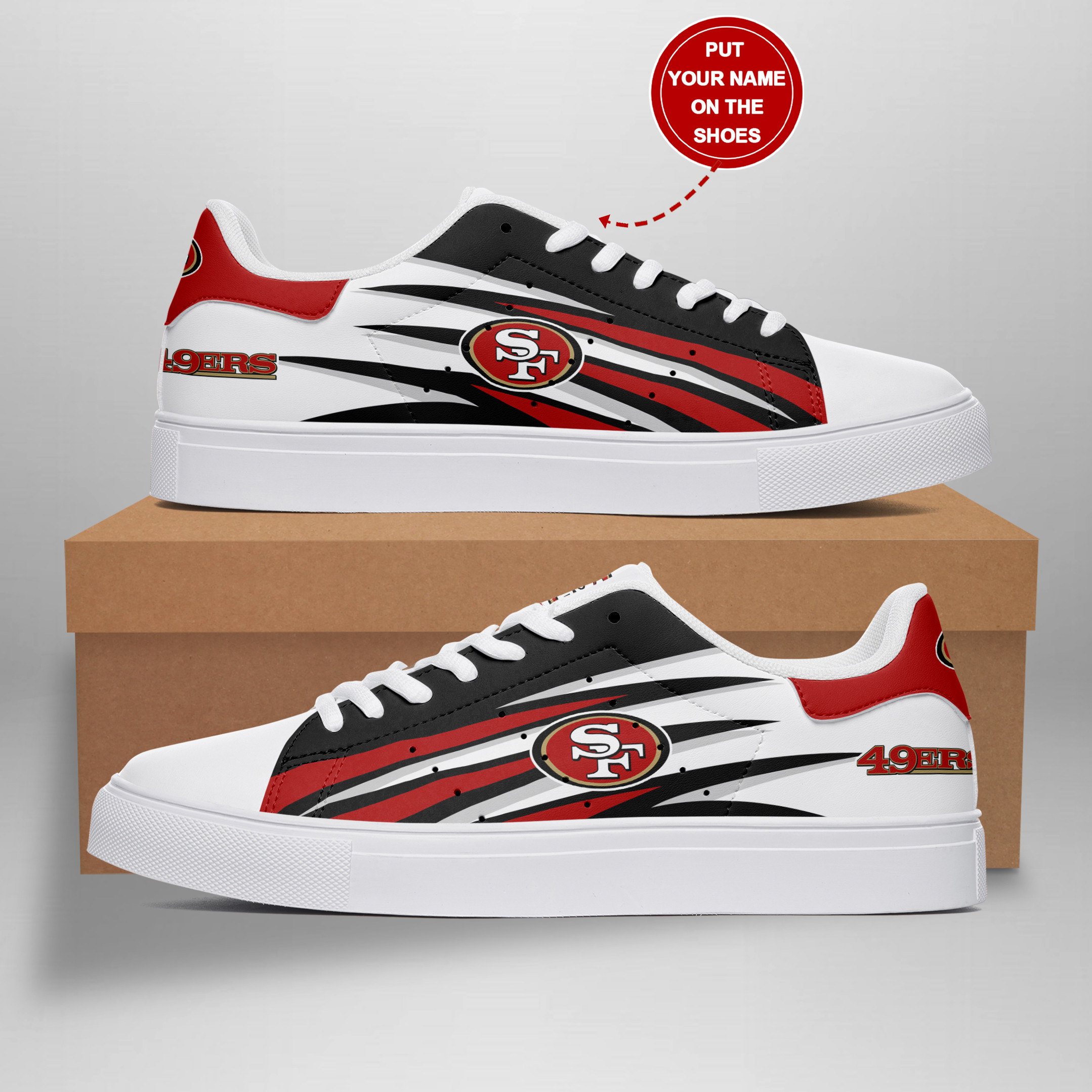 JWFancy San Francisco 49ers Skate Stan Shoes Sneakes For Men And Women