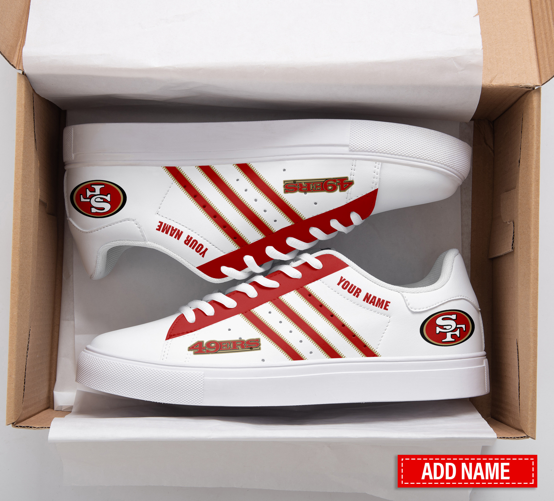 JWFancy San Francisco 49ers Skate Stan Shoes Sneakes For Men And Women