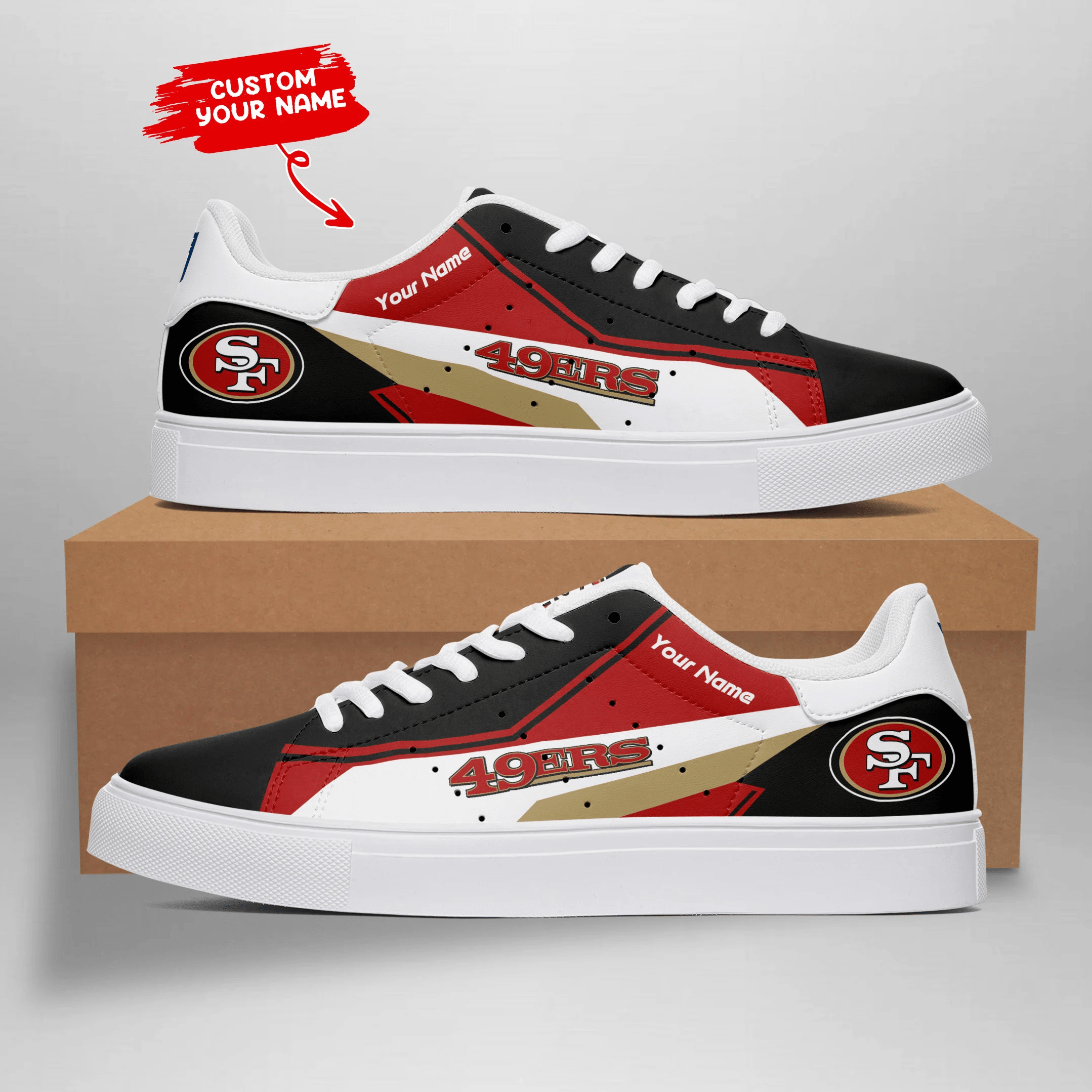 JWFancy San Francisco 49ers Skate Stan Shoes Sneakes For Men And Women