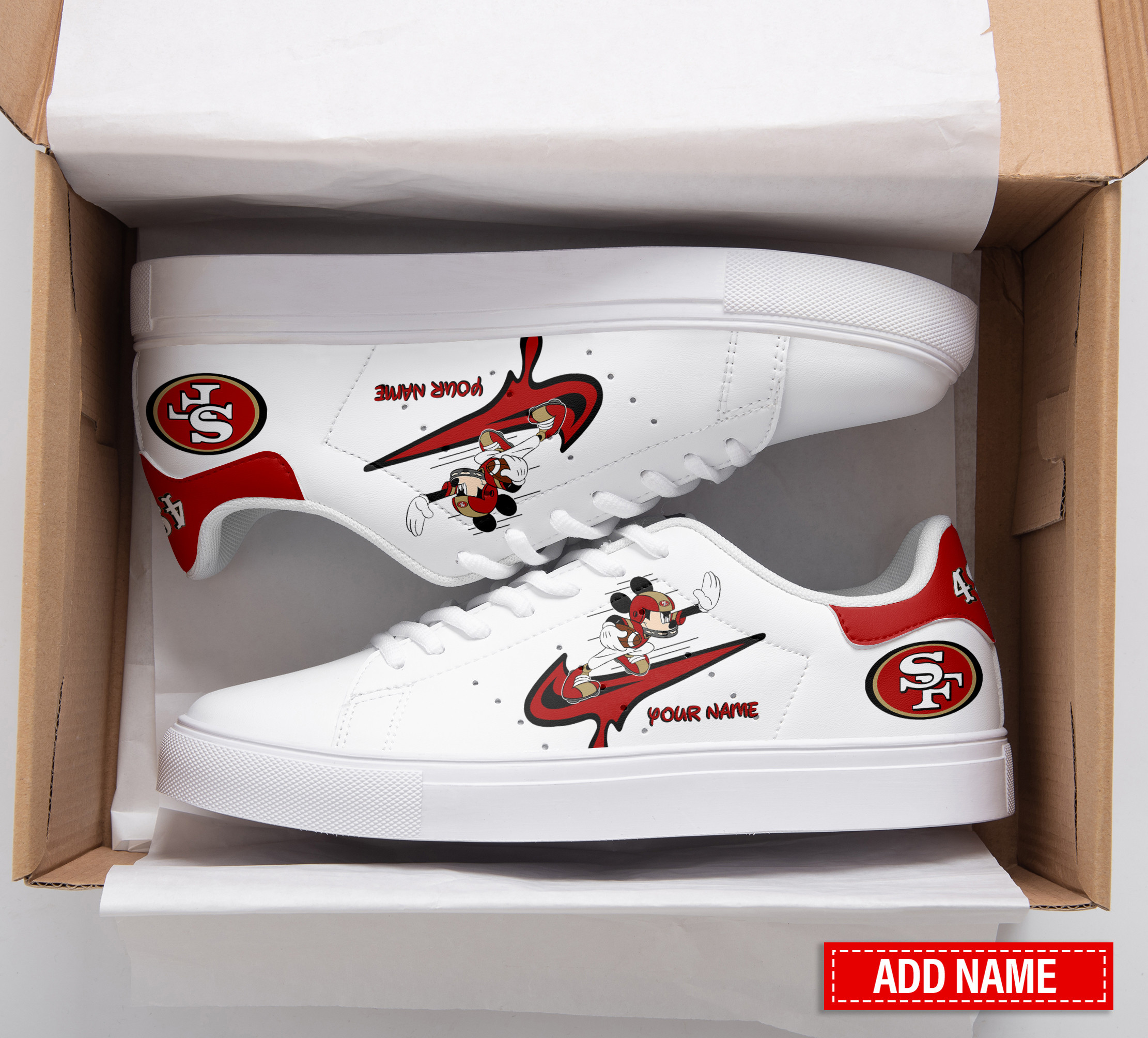 JWFancy San Francisco 49ers Skate Stan Shoes Sneakes For Men And Women