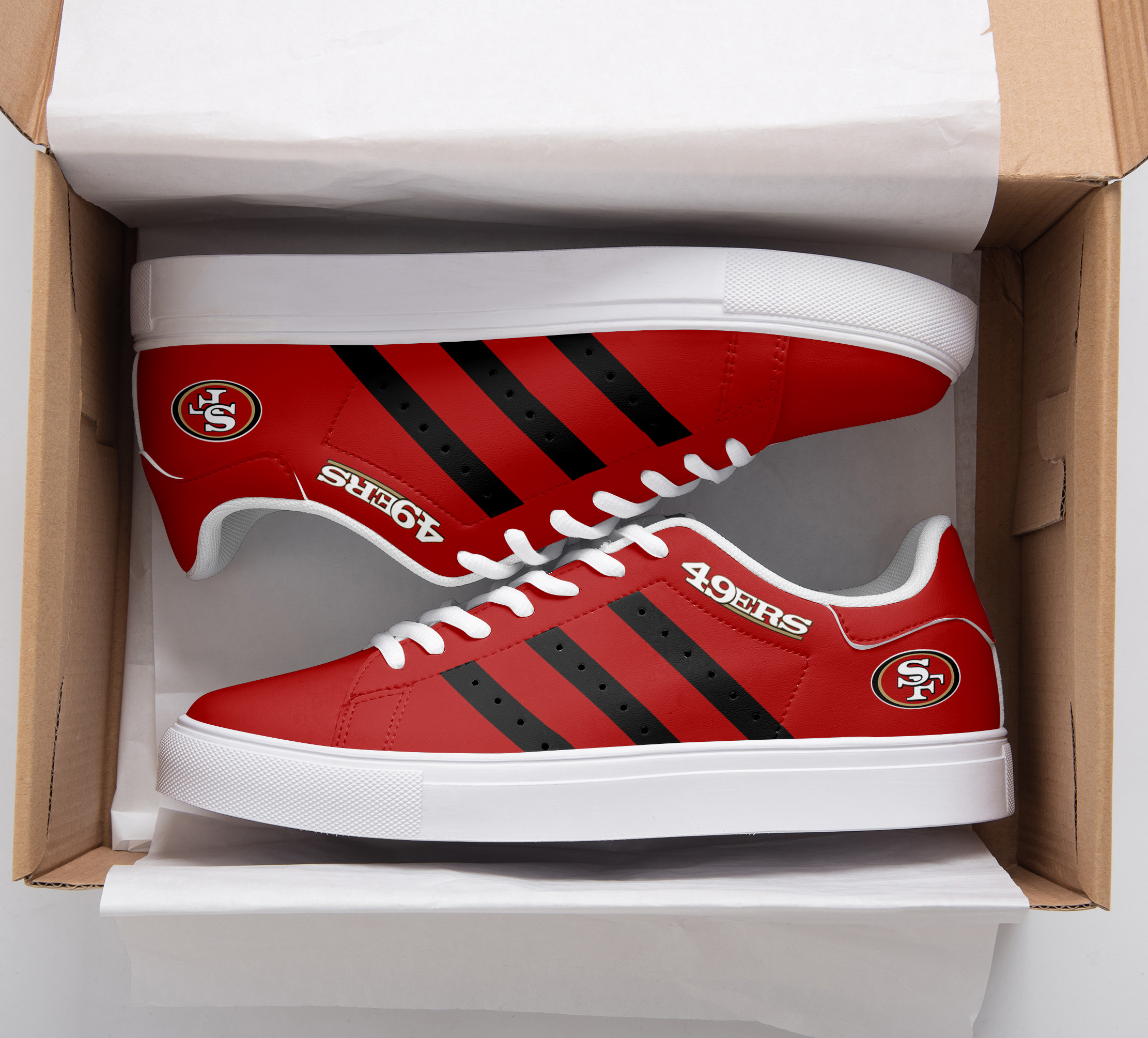 JWFancy San Francisco 49ers Skate Stan Shoes Sneakes For Men And Women