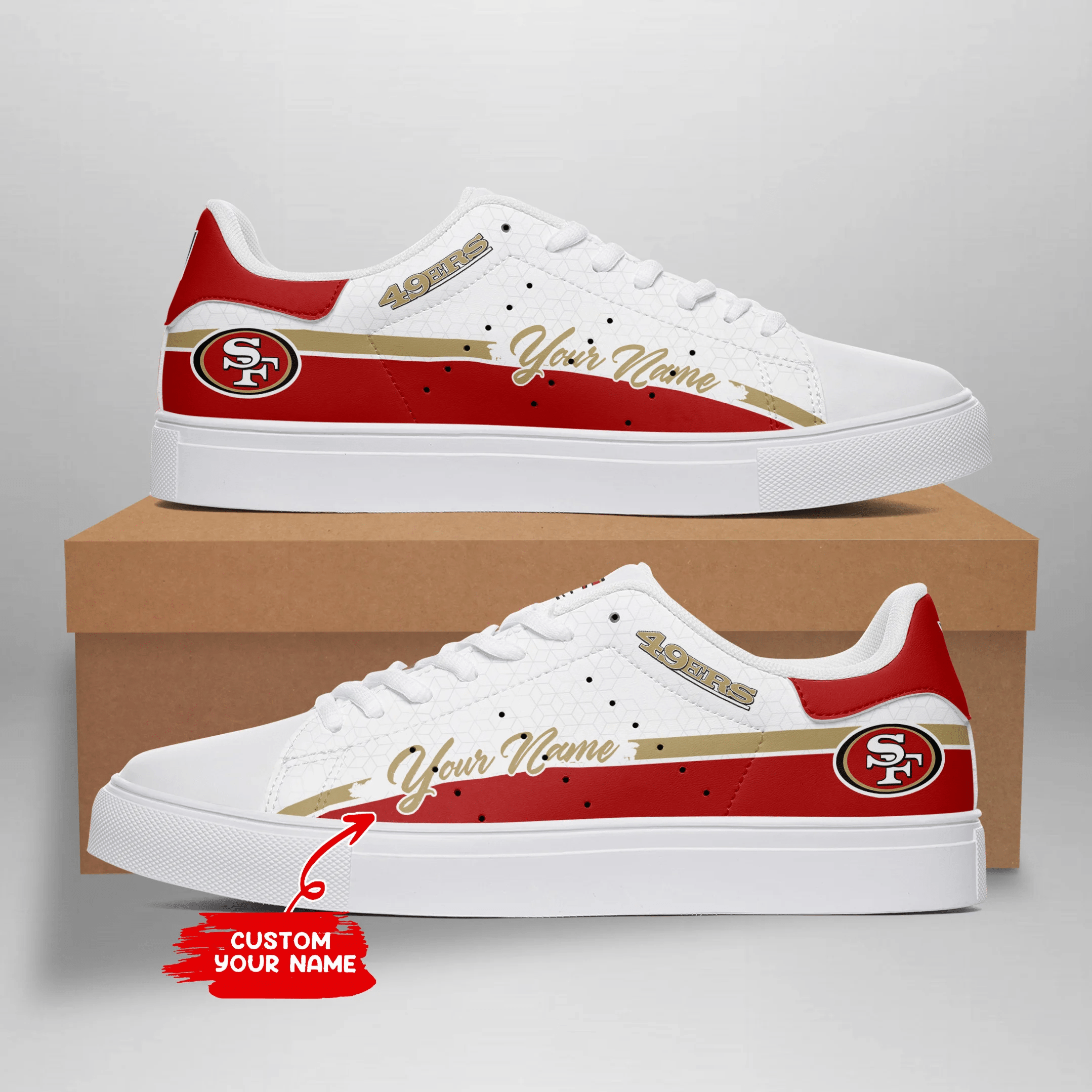 JWFancy San Francisco 49ers Skate Stan Shoes Sneakes For Men And Women