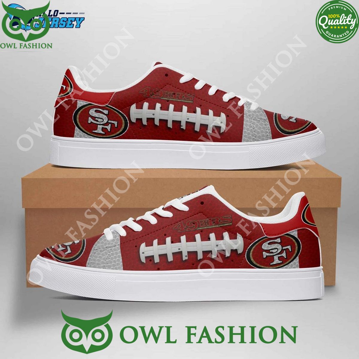 JWFancy San Francisco 49ers Skate Stan Shoes Sneakes For Men And Women