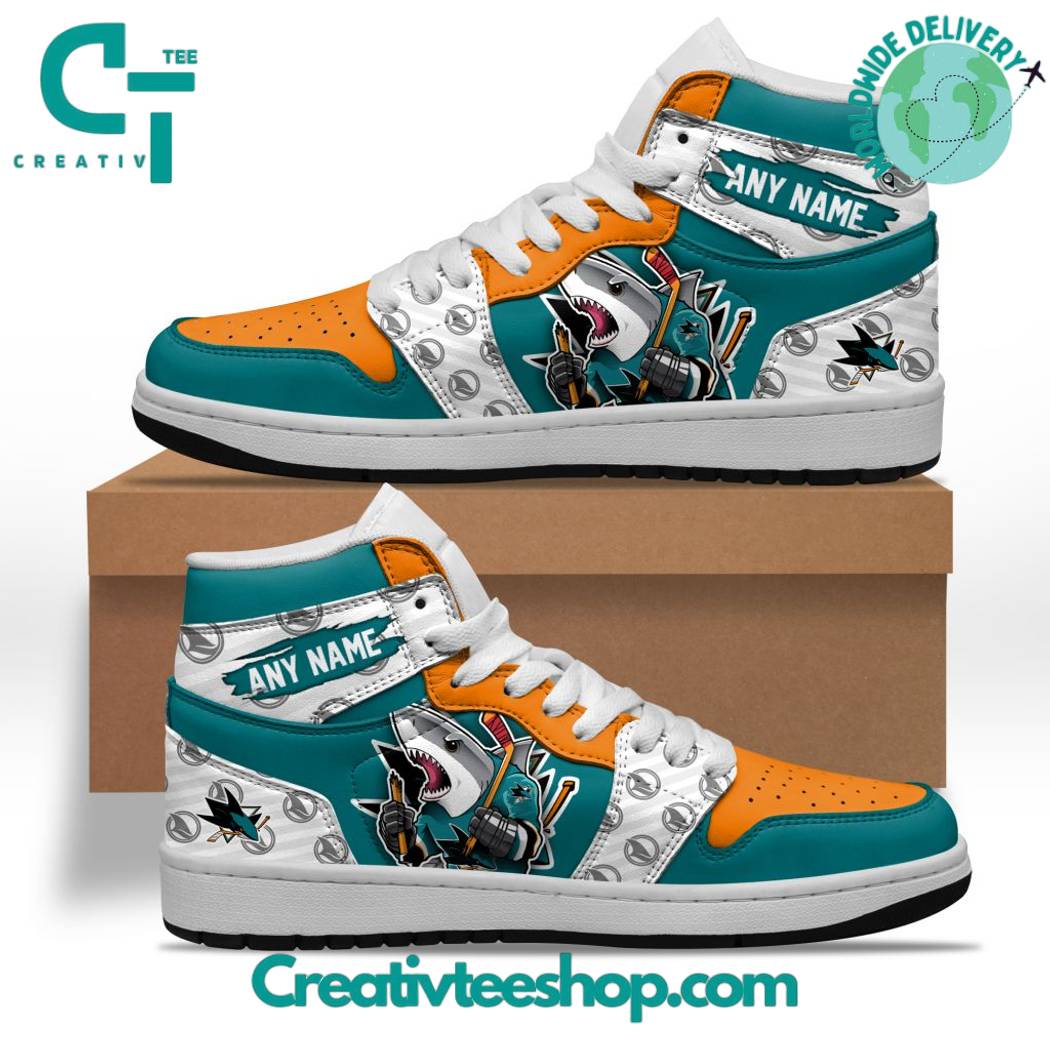 JWFancy San Jose Sharks AJ1 High Sneakers Shoes For Men And Women