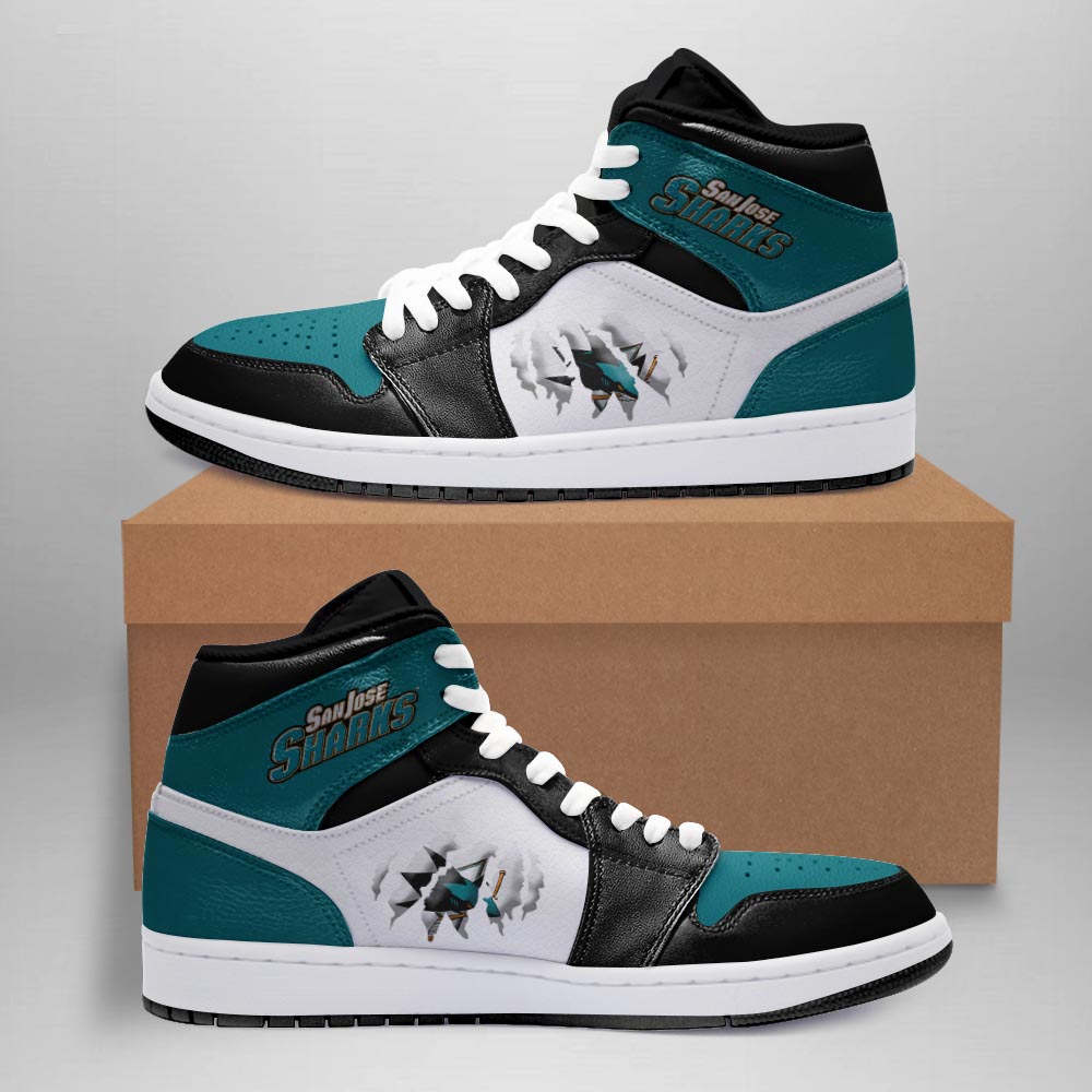 JWFancy San Jose Sharks AJ1 High Sneakers Shoes For Men And Women