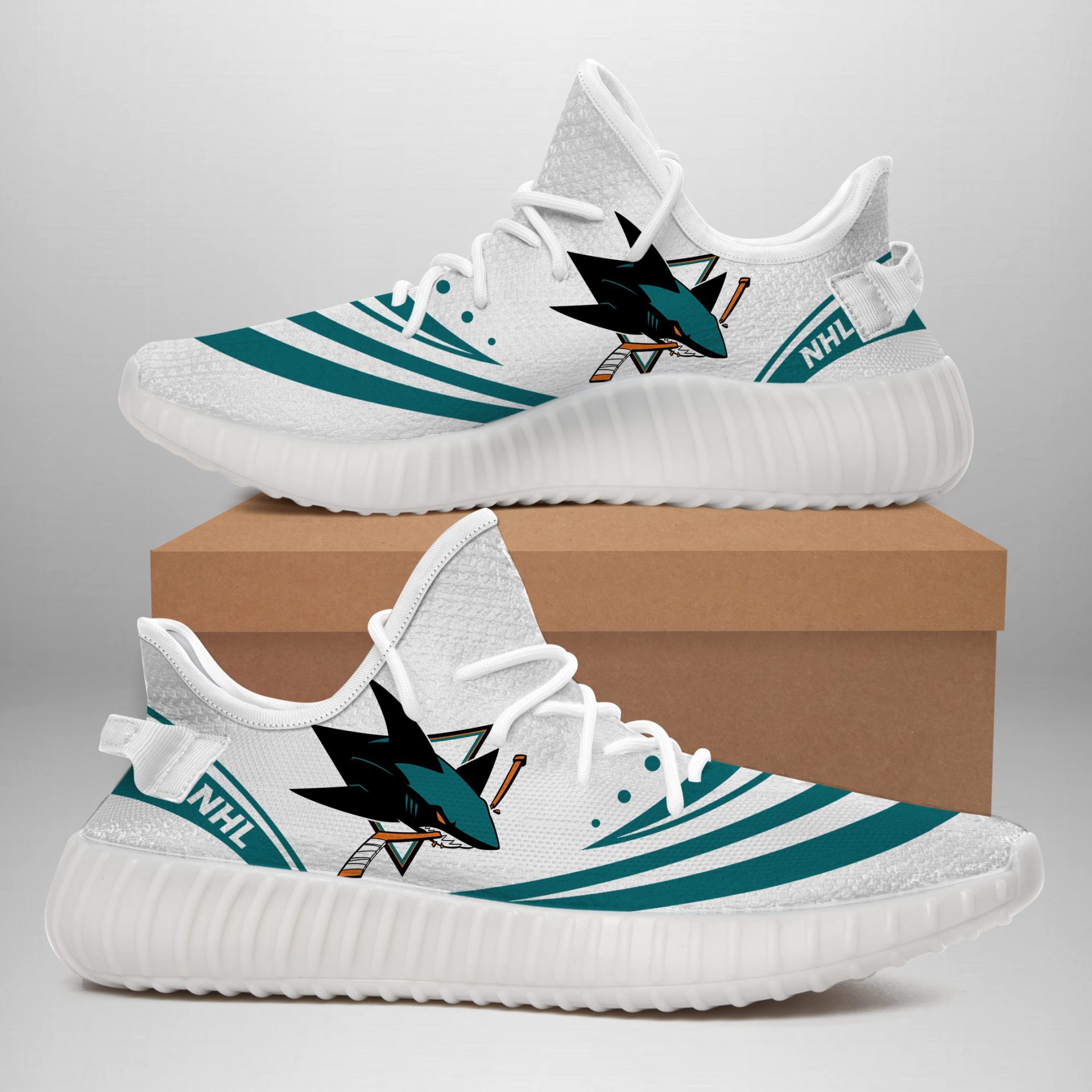 JWFancy San Jose Sharks Yeezy Boost Shoes For Men And Women