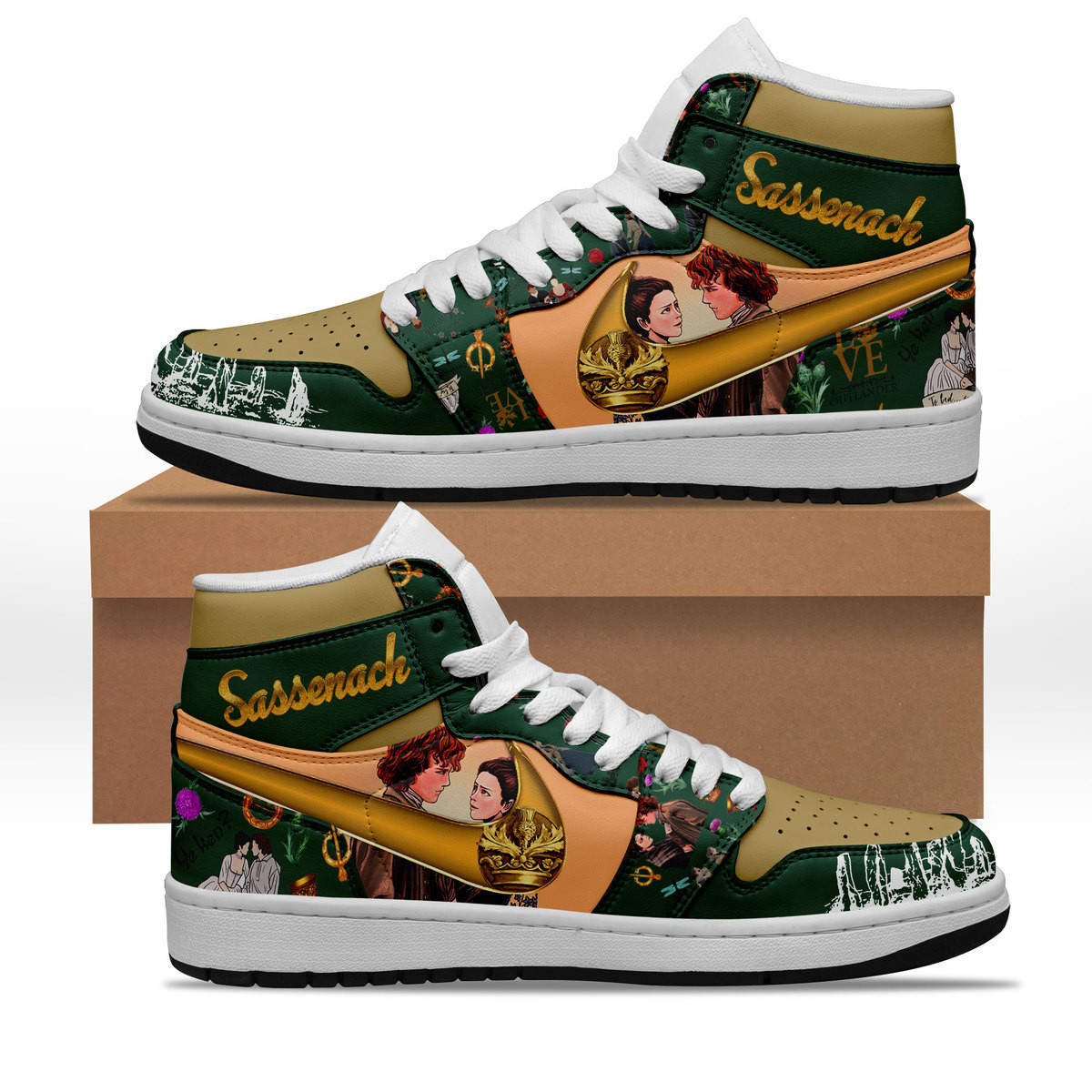 JWFancy Sassenach AJ1 High Sneakers Shoes For Men And Women
