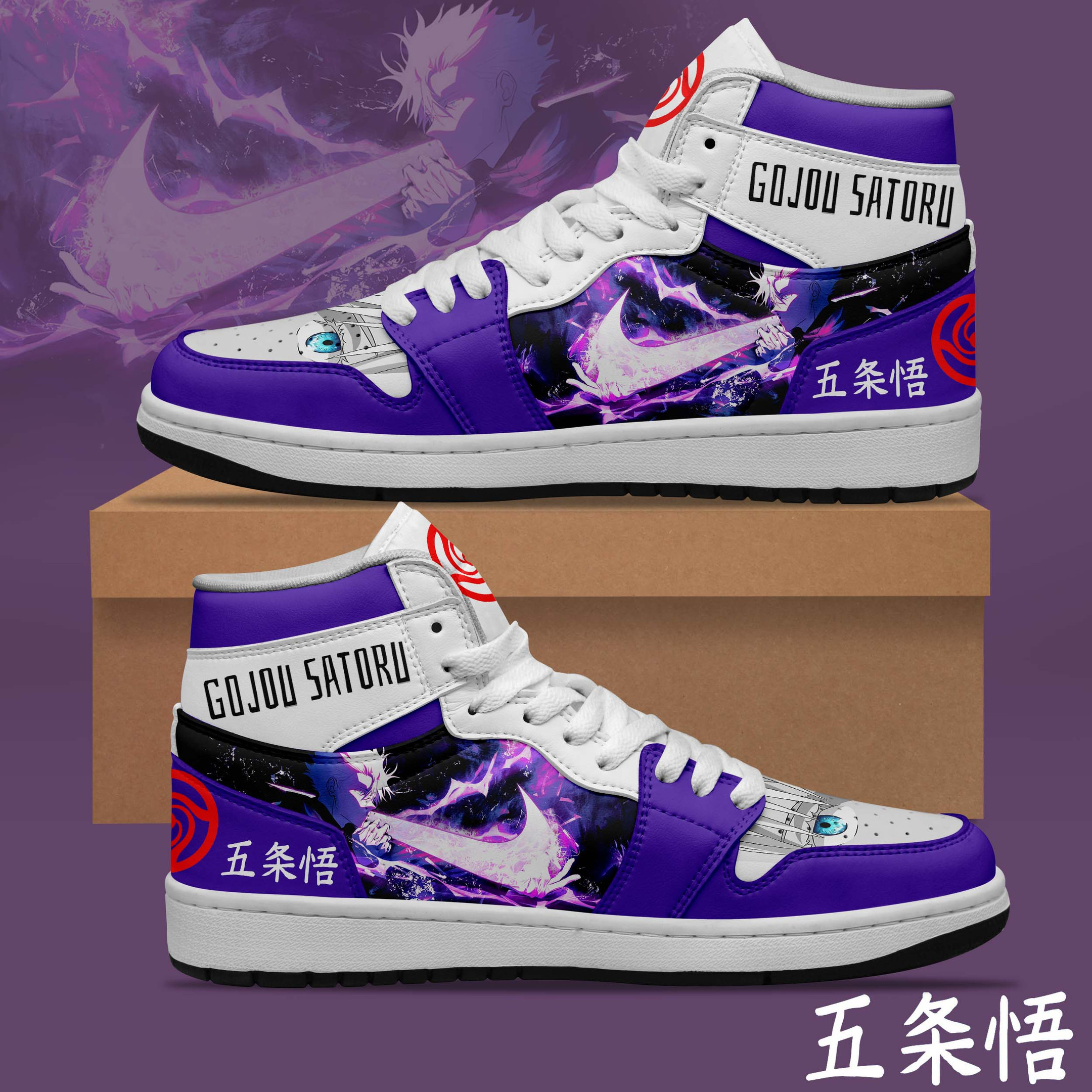JWFancy Satoru Gojo AJ1 High Sneakers Shoes For Men And Women