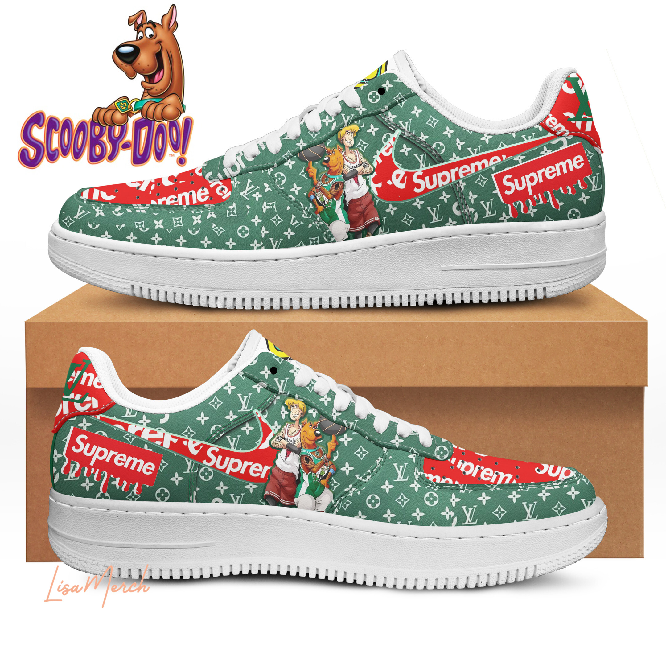 JWFancy Scooby-Doo Air Low-Top Sneakers Shoes For Men And Women