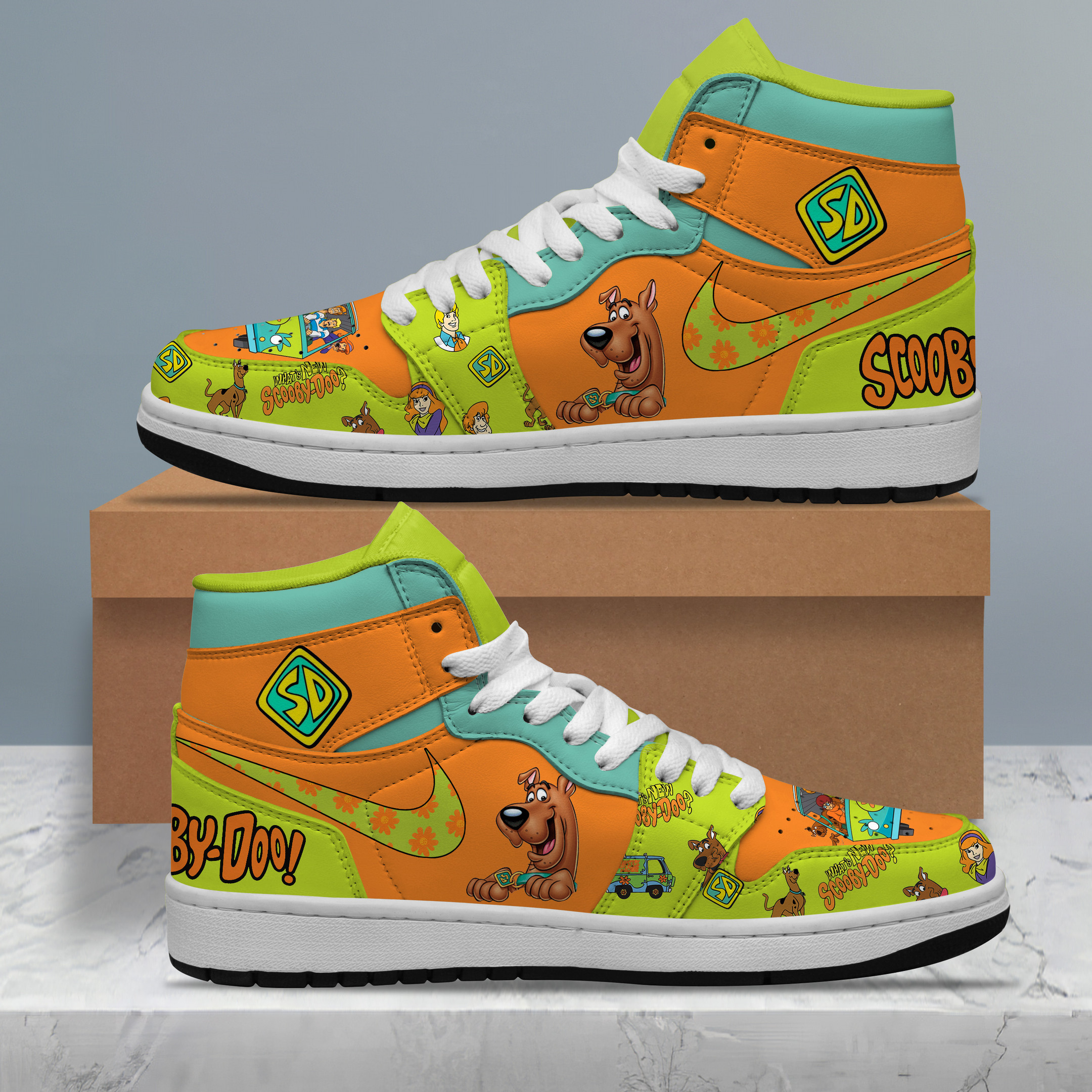 JWFancy Scooby-Doo AJ1 High Sneakers Shoes For Men And Women