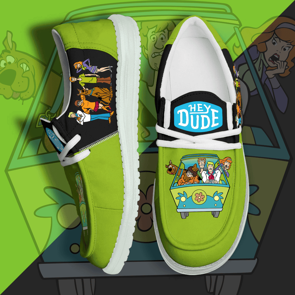 JWFancy Scooby-Doo Hey Dude Shoes Wally Men's Lace Up Loafers Comfortable For Men And Women