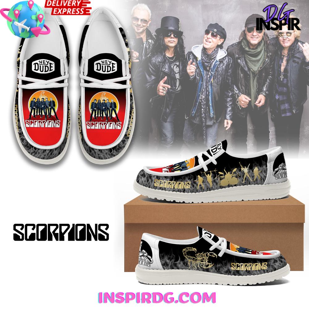 JWFancy Scorpions Rockband Hey Dude Shoes Wally Men's Lace Up Loafers Comfortable For Men And Women
