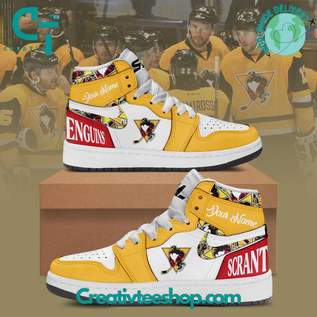 JWFancy Scranton Penguins AJ1 High Sneakers Shoes For Men And Women