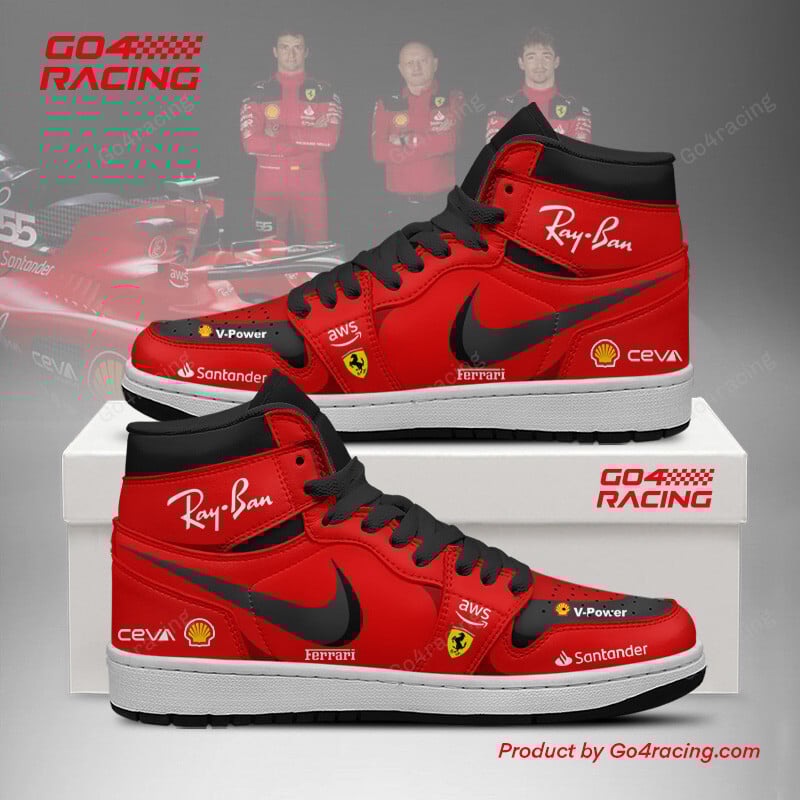 JWFancy Scuderia Ferrari AJ1 High Sneakers Shoes For Men And Women