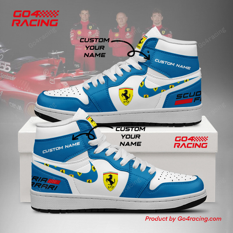 JWFancy Scuderia Ferrari AJ1 High Sneakers Shoes For Men And Women