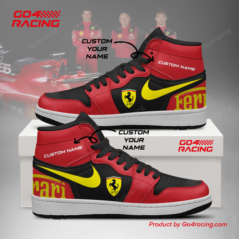 JWFancy Scuderia Ferrari AJ1 High Sneakers Shoes For Men And Women