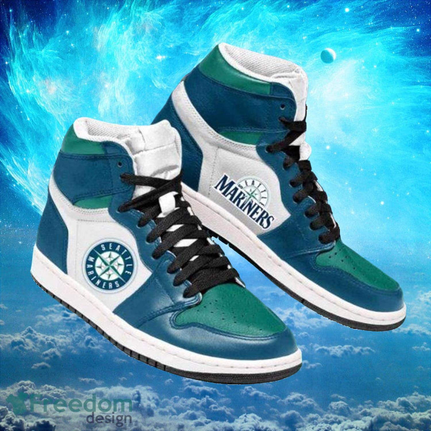 JWFancy Seattle Mariners AJ1 High Sneakers Shoes For Men And Women