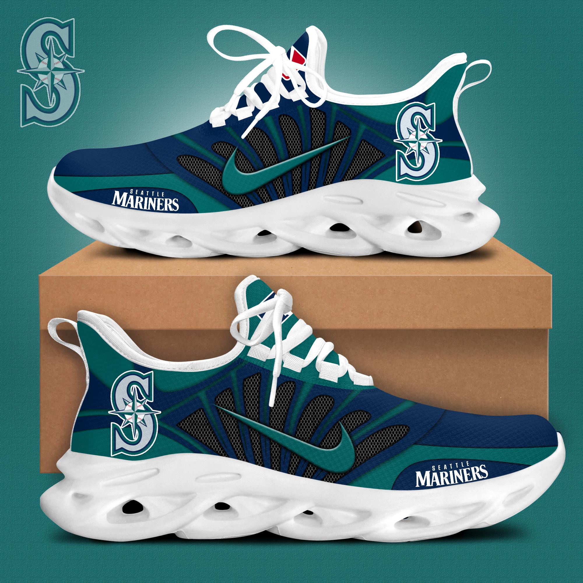 JWFancy Seattle Mariners Max Soul Shoes Sneakers For Men And Women