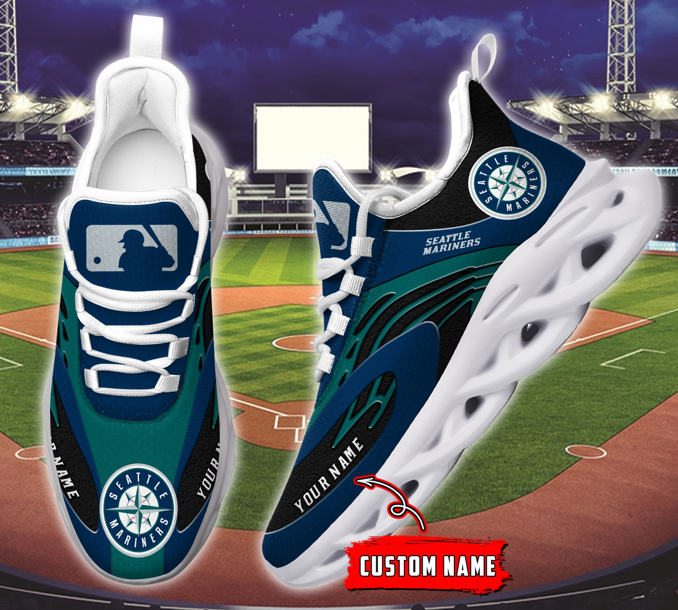 JWFancy Seattle Mariners MLB Max Soul Shoes Sneakers For Men And Women
