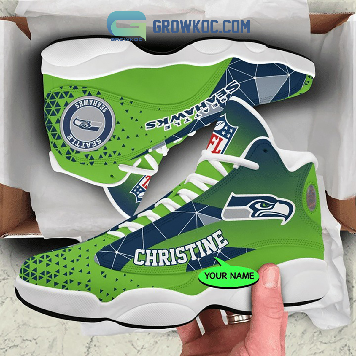 JWFancy Seattle Seahawks AJ13 Sneakers Shoes For Men And Women