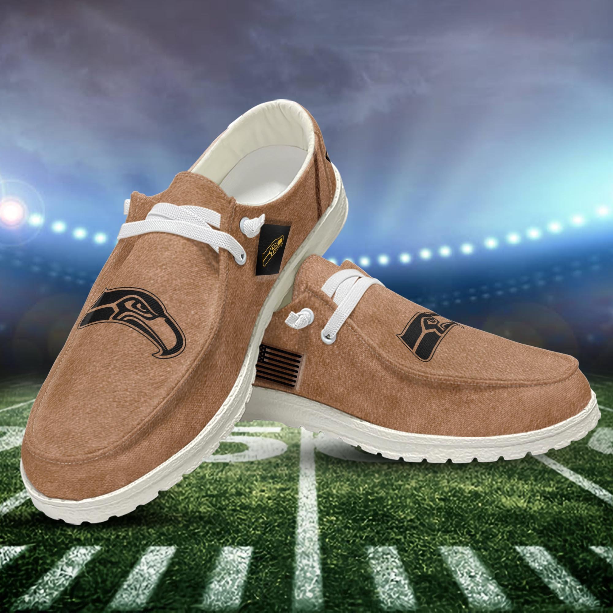 JWFancy Seattle Seahawks Hey Dude Shoes Wally Men's Lace Up Loafers Comfortable For Men And Women
