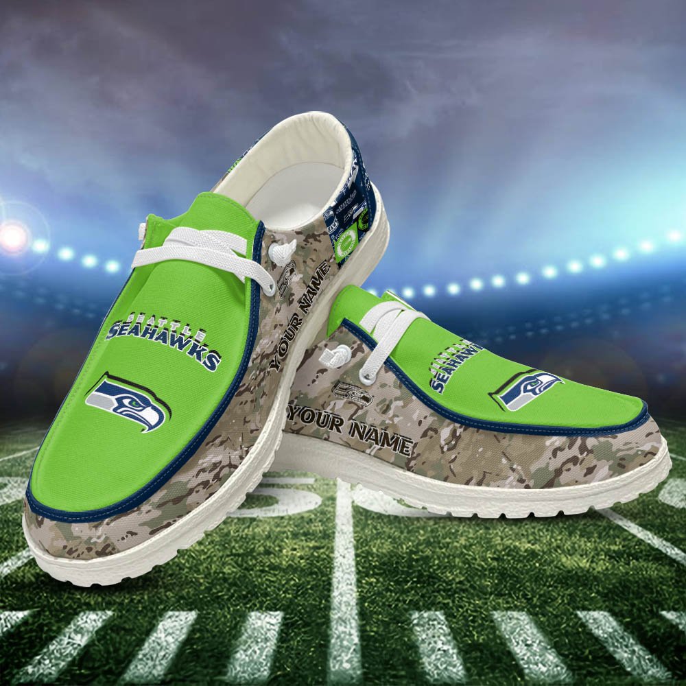 JWFancy Seattle Seahawks Hey Dude Shoes Wally Men's Lace Up Loafers Comfortable For Men And Women