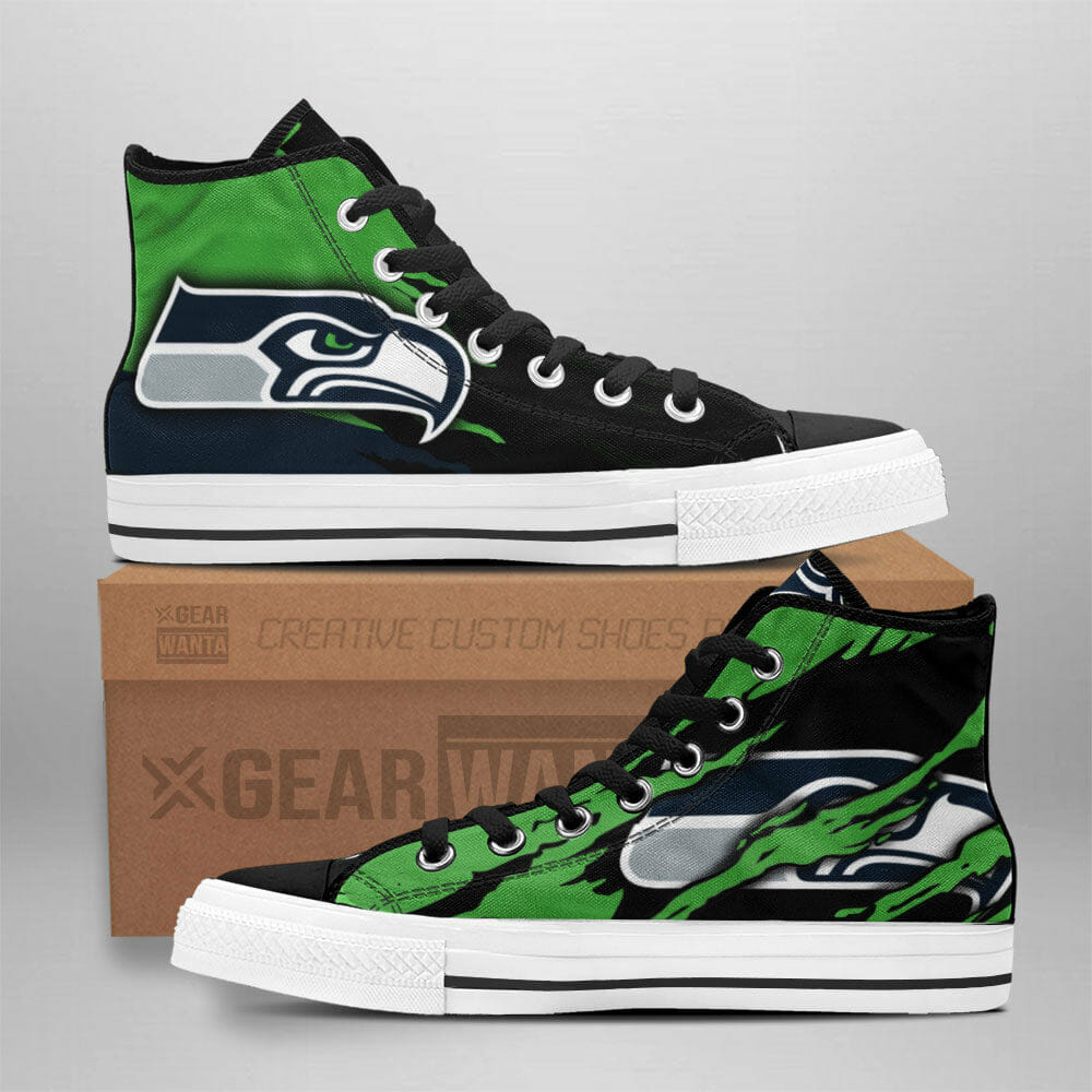 JWFancy Seattle Seahawks High Top Canvas Sneakers Shoes For Men And Women