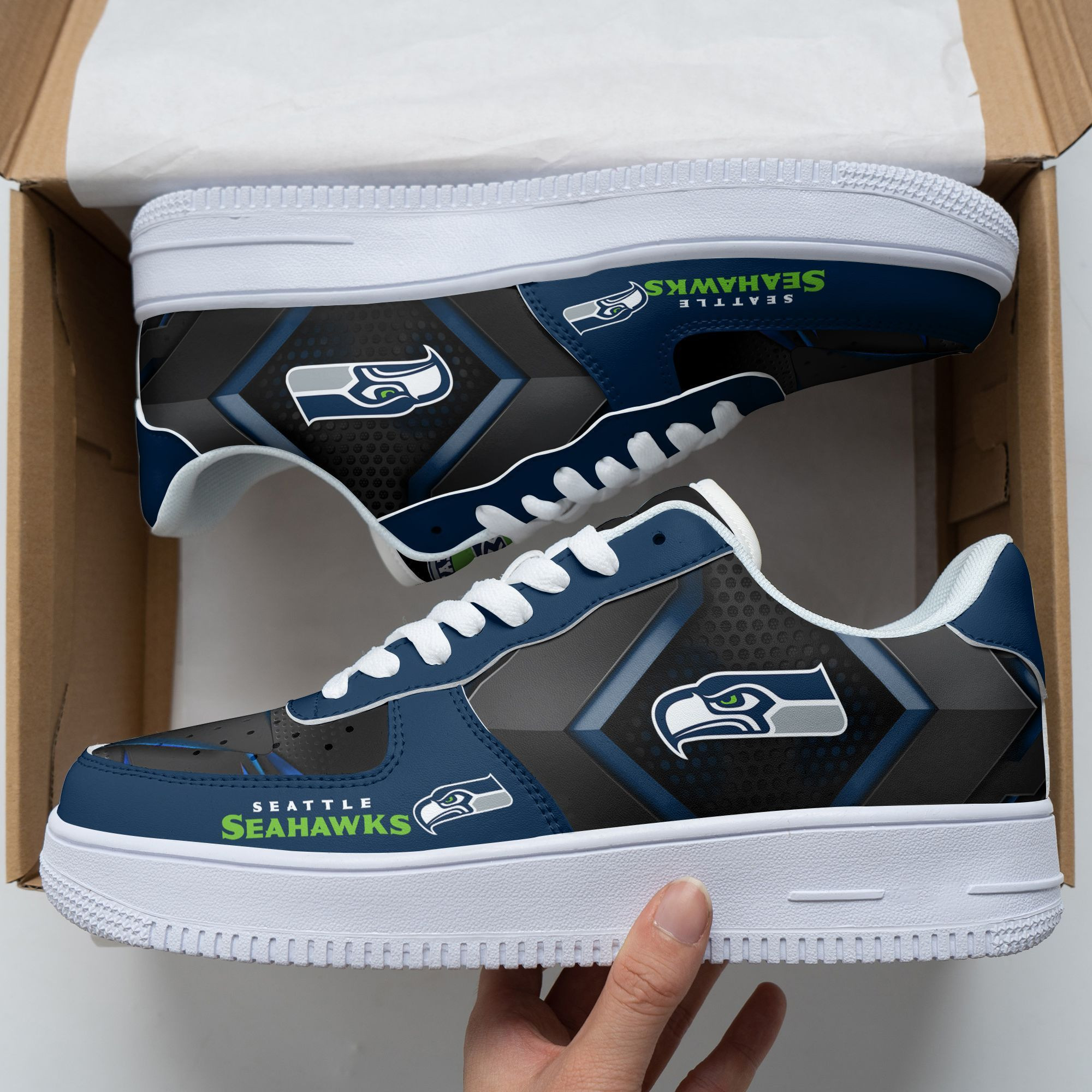 JWFancy Seattle Seahawks NFL Air Low-Top Sneakers Shoes For Men And Women