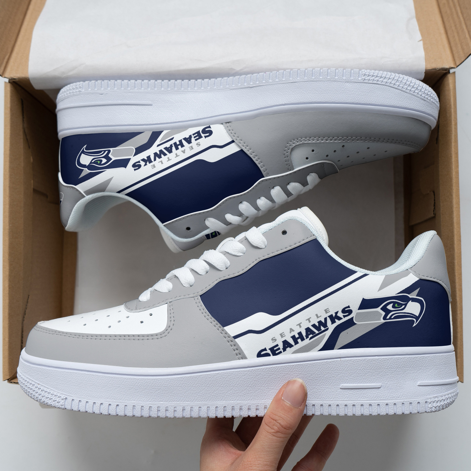 JWFancy Seattle Seahawks NFL Air Low-Top Sneakers Shoes For Men And Women