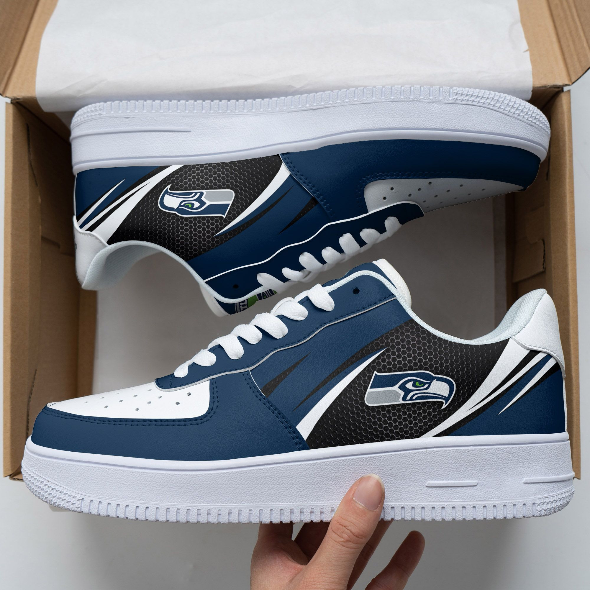 JWFancy Seattle Seahawks NFL Air Low-Top Sneakers Shoes For Men And Women