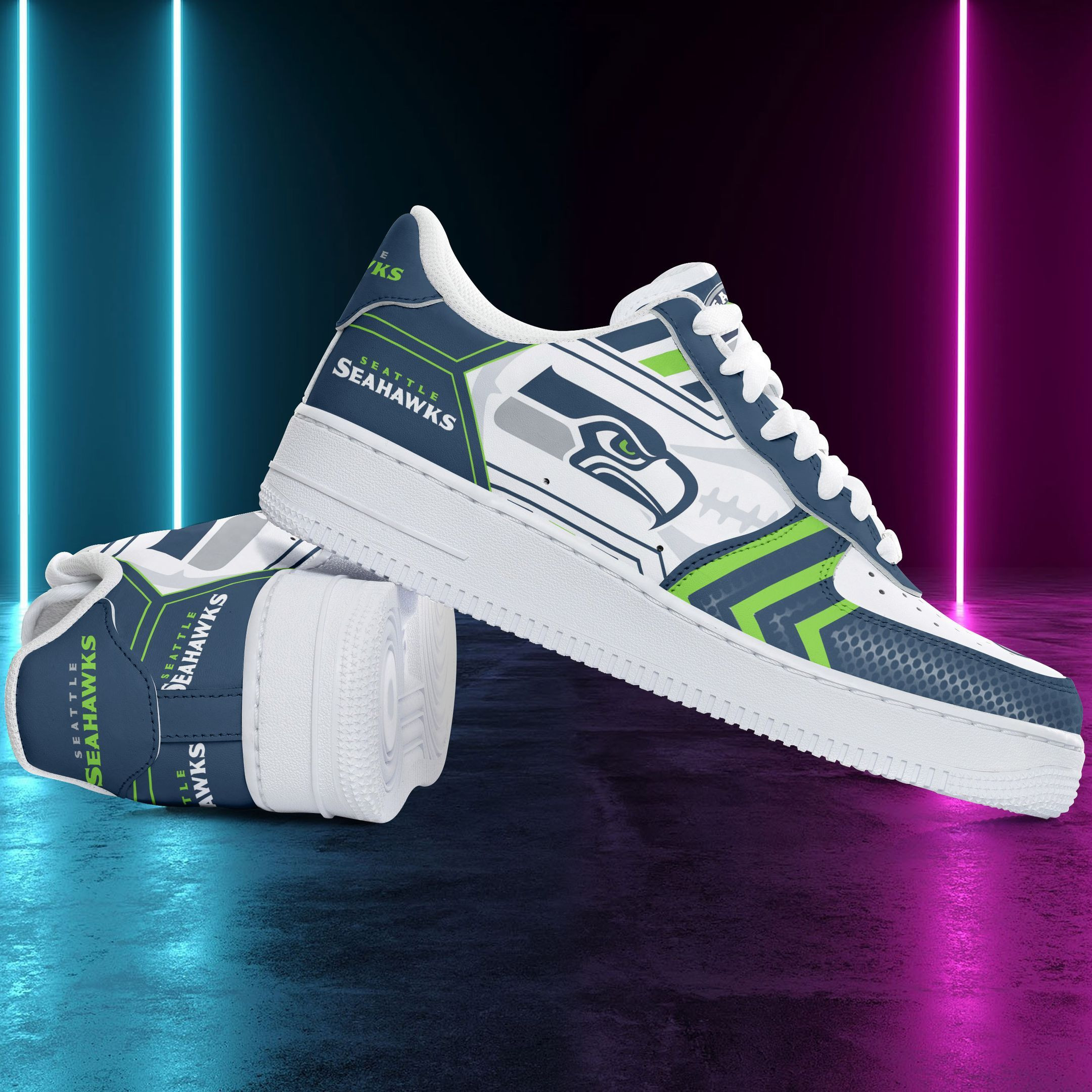 JWFancy Seattle Seahawks NFL Air Low-Top Sneakers Shoes For Men And Women