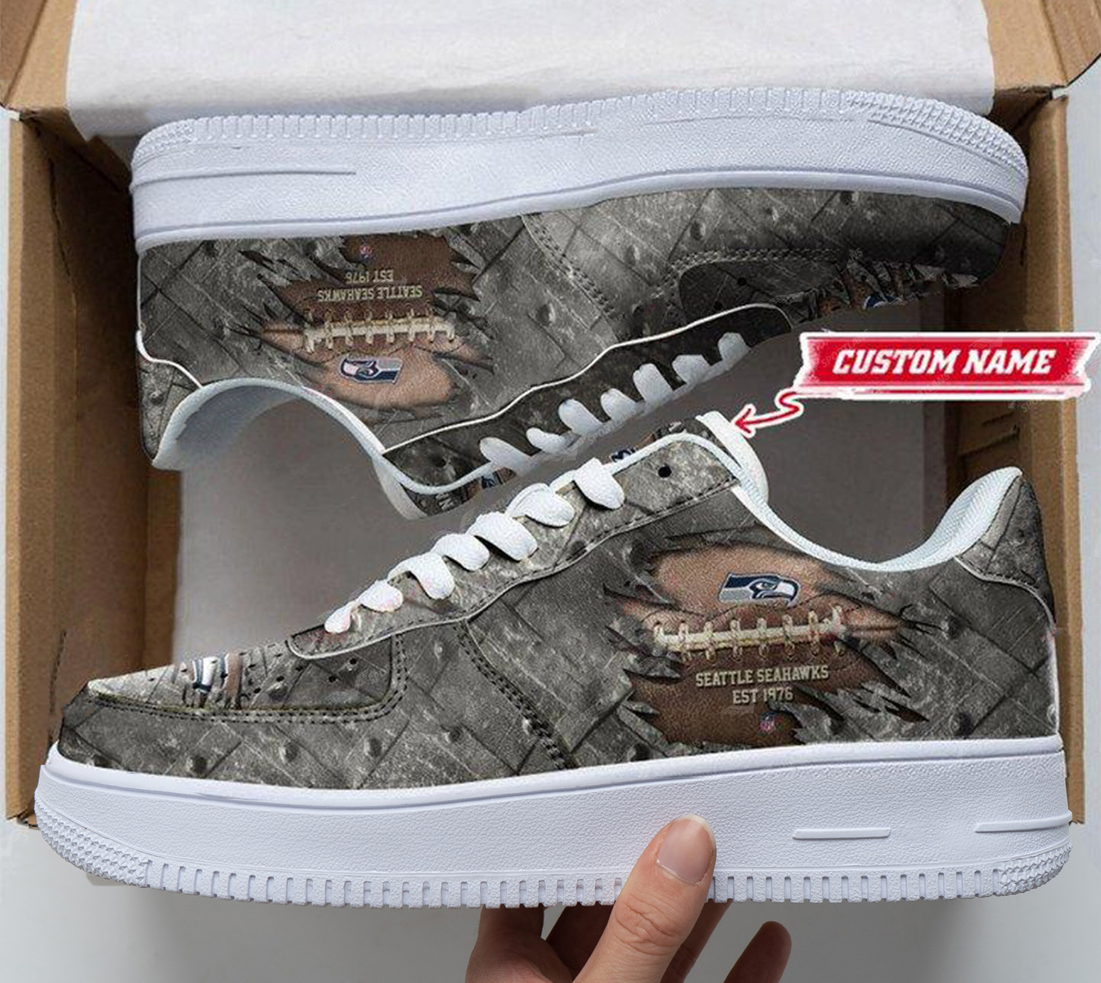 JWFancy Seattle Seahawks NFL Air Low-Top Sneakers Shoes For Men And Women