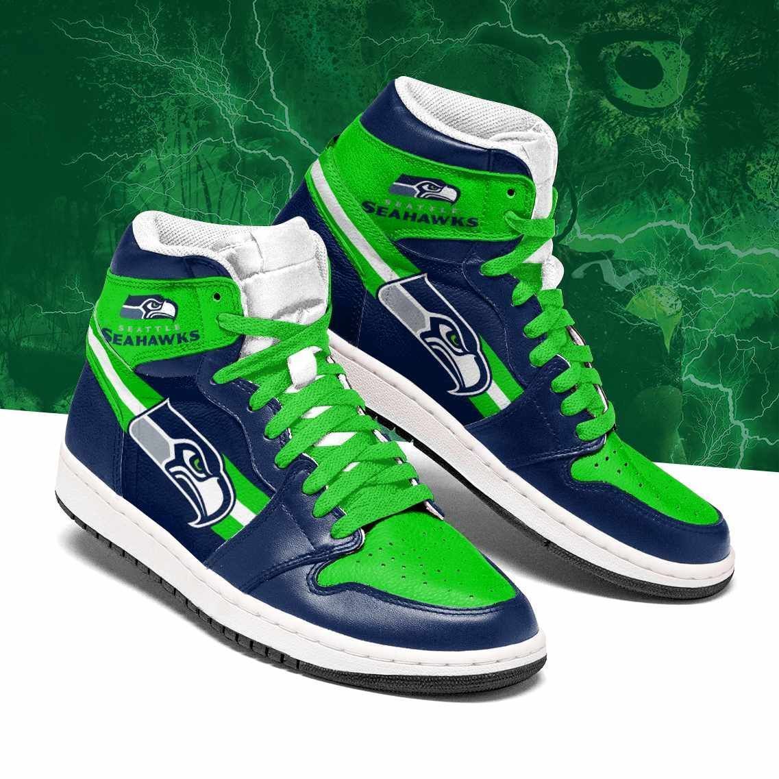 JWFancy Seattle Seahawks NFL AJ1 High Sneakers Shoes For Men And Women