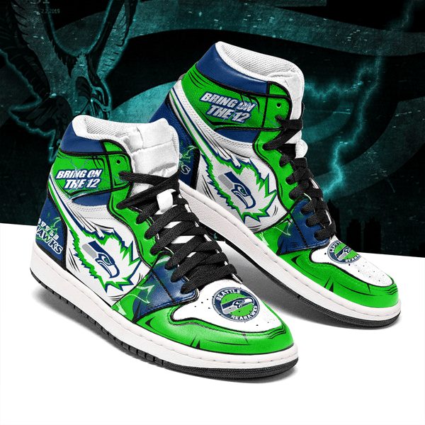 JWFancy Seattle Seahawks NFL AJ1 High Sneakers Shoes For Men And Women