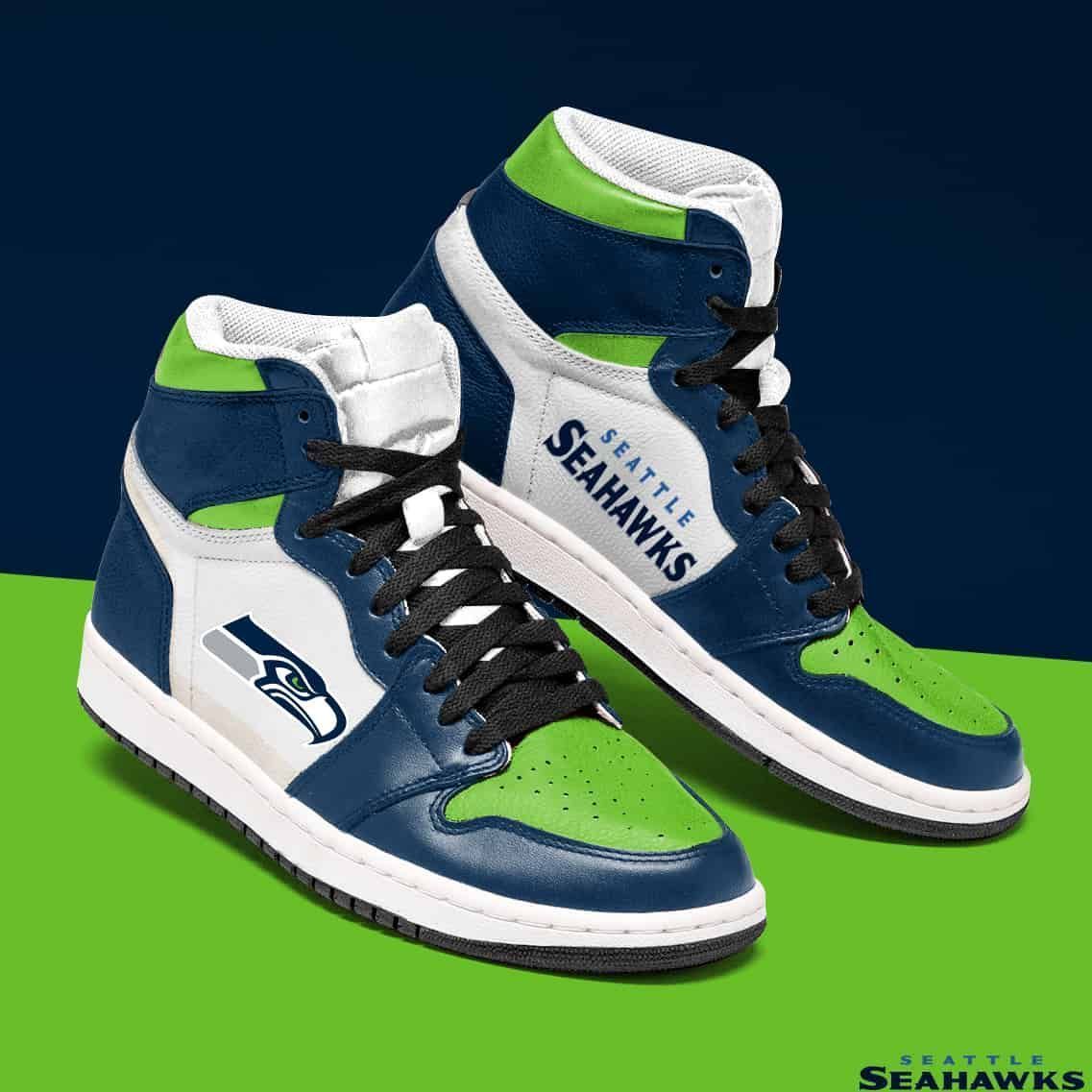 JWFancy Seattle Seahawks NFL AJ1 High Sneakers Shoes For Men And Women