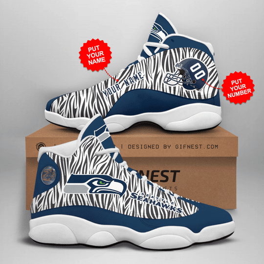 JWFancy Seattle Seahawks NFL AJ13 Sneakers Shoes For Men And Women