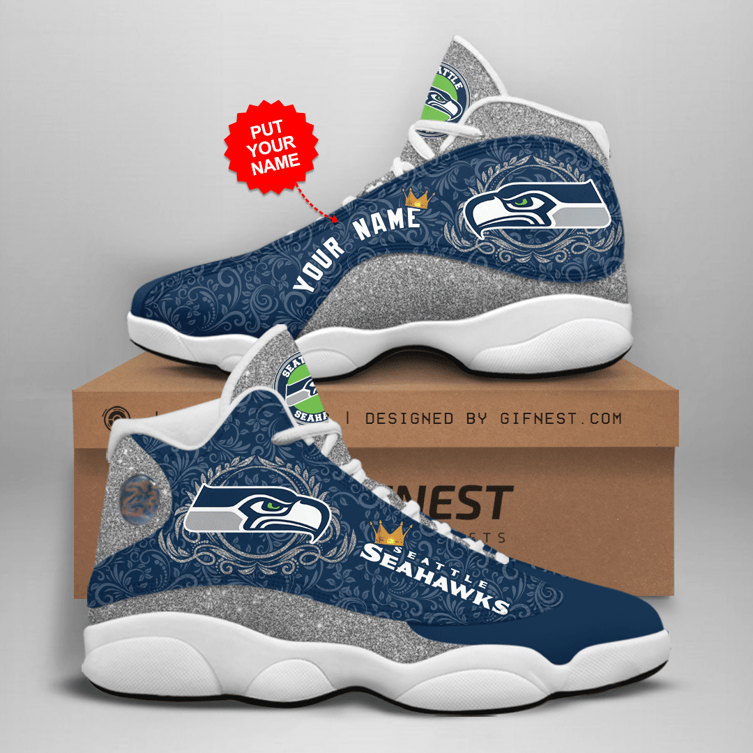 JWFancy Seattle Seahawks NFL AJ13 Sneakers Shoes For Men And Women