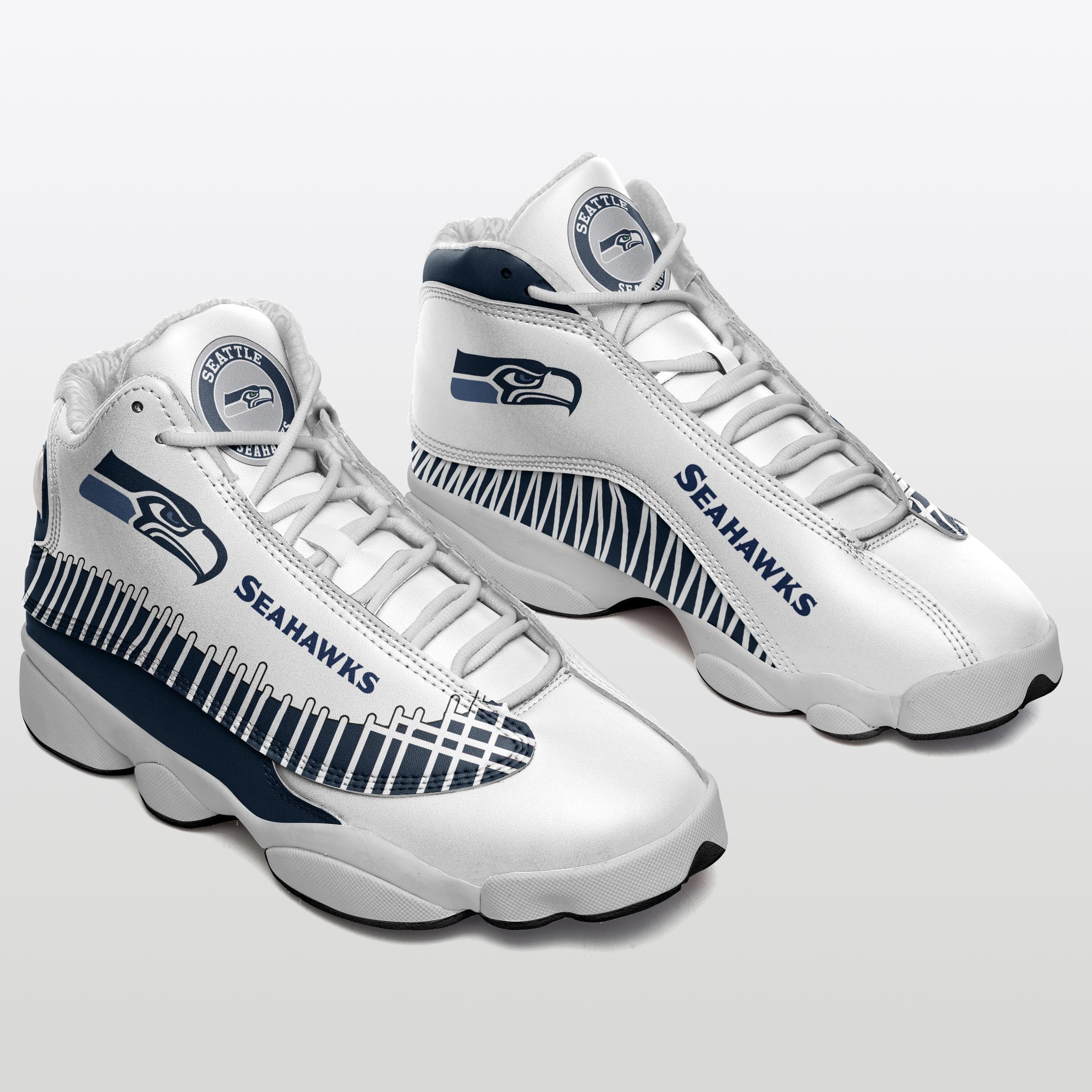 JWFancy Seattle Seahawks NFL AJ13 Sneakers Shoes For Men And Women