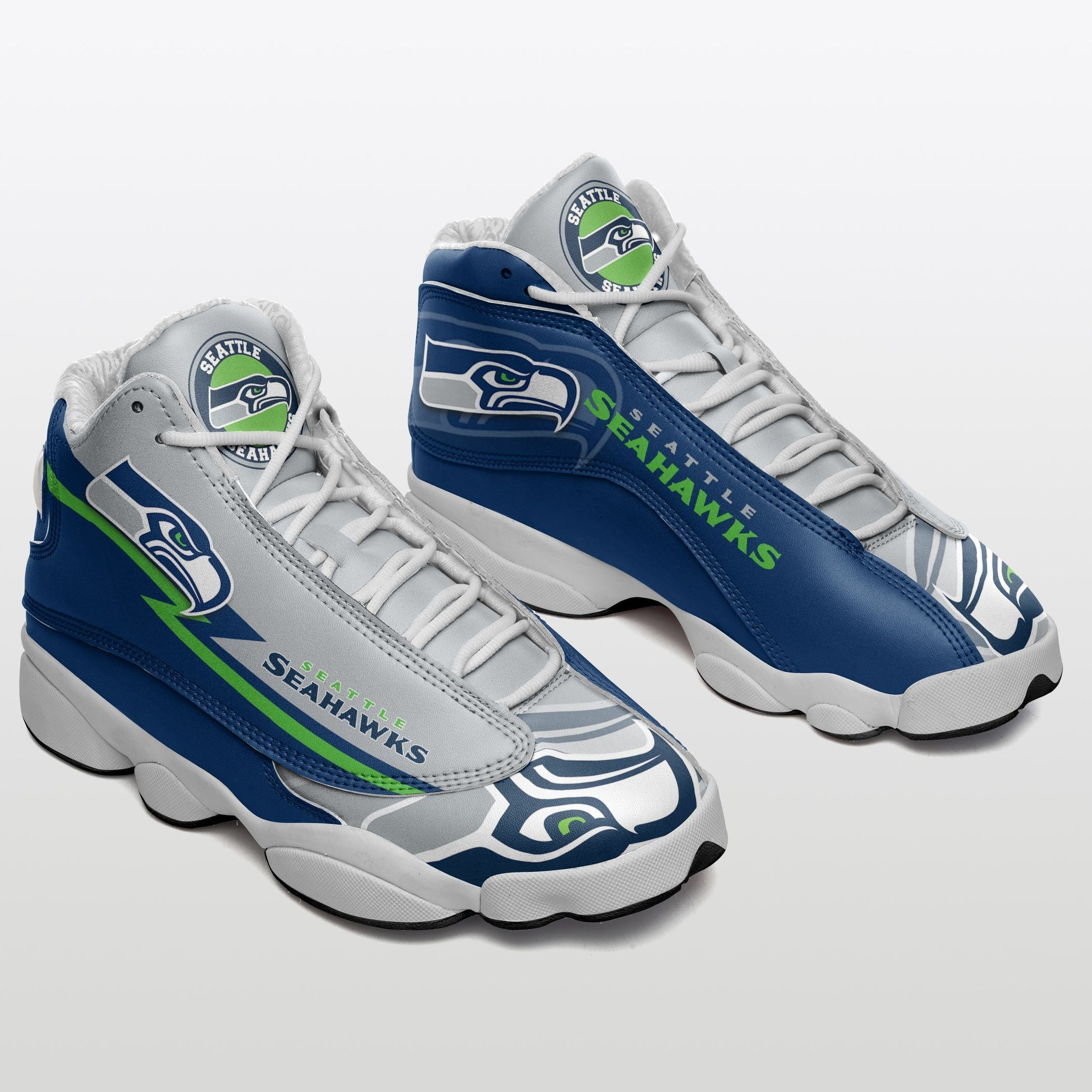 JWFancy Seattle Seahawks NFL AJ13 Sneakers Shoes For Men And Women