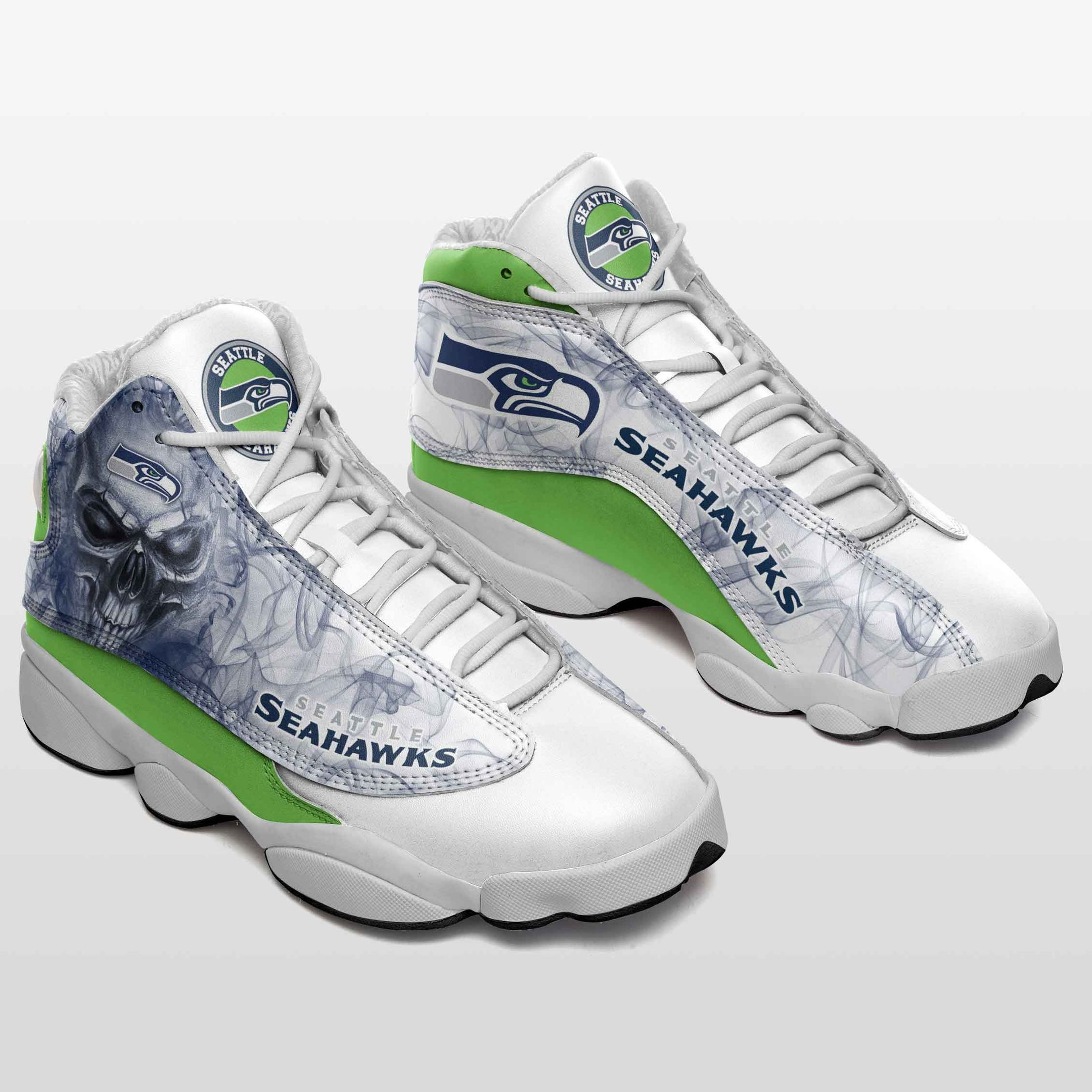 JWFancy Seattle Seahawks NFL AJ13 Sneakers Shoes For Men And Women