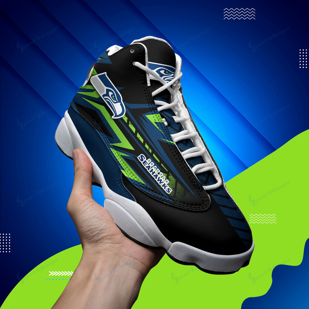 JWFancy Seattle Seahawks NFL AJ13 Sneakers Shoes For Men And Women