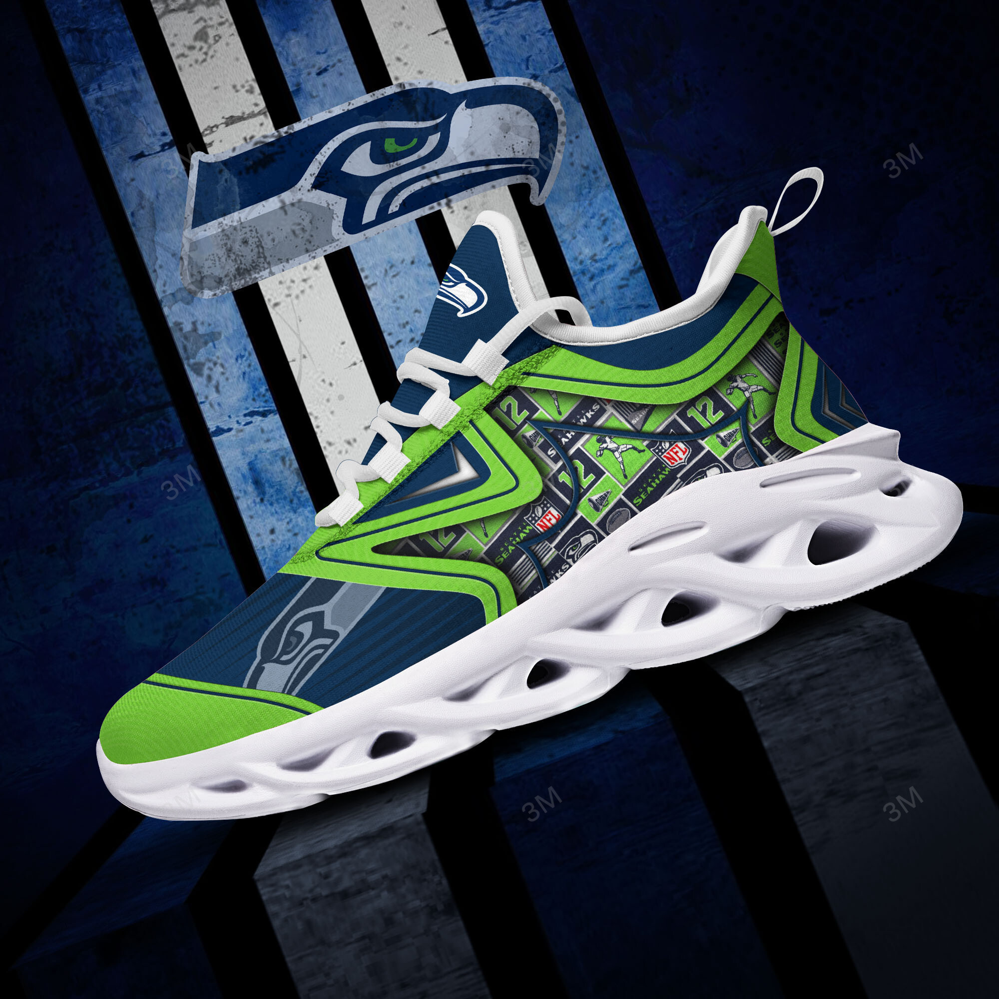 JWFancy Seattle Seahawks NFL Max Soul Shoes Sneakers For Men And Women